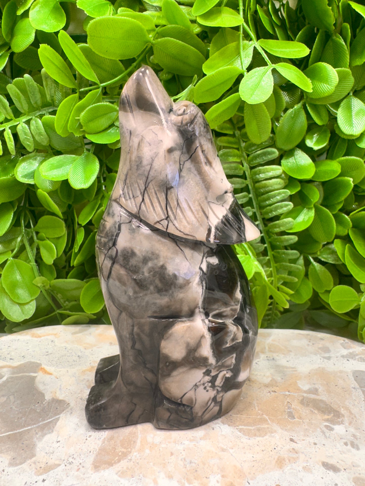 Volcanic Agate Wolf 512g