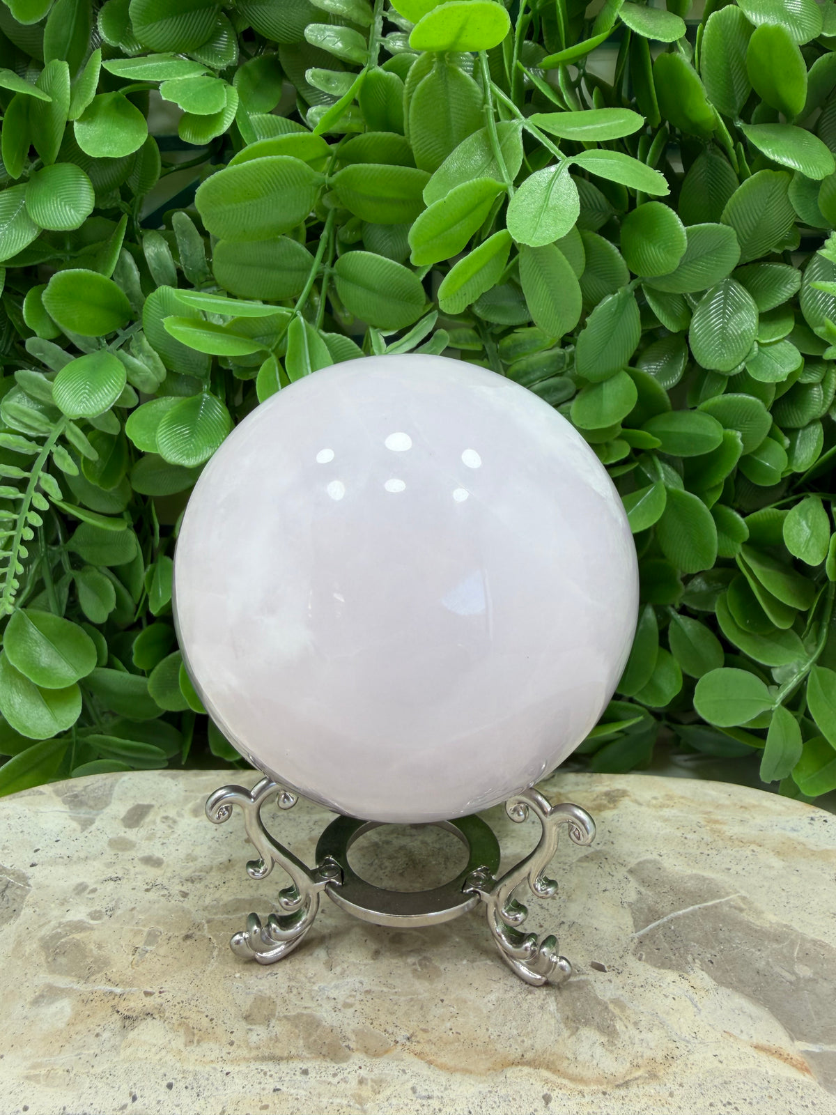 Smokey Pink Mangano UV Sphere 936g| Love • Compassion • Calm