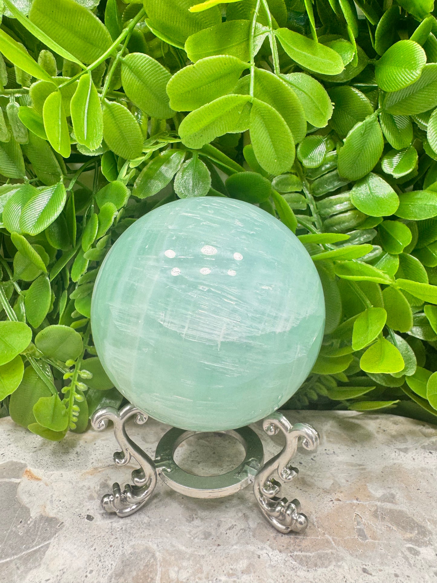 Pistachio Calcite Sphere 646g