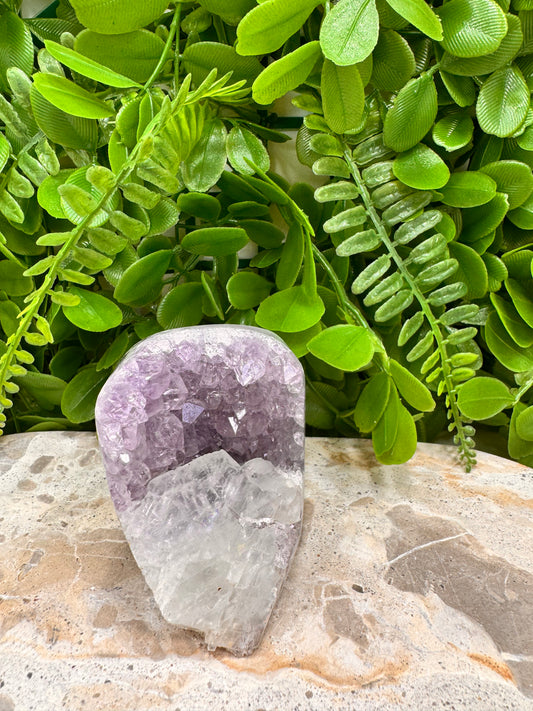 Amethyst with Calcite Freeform 248g