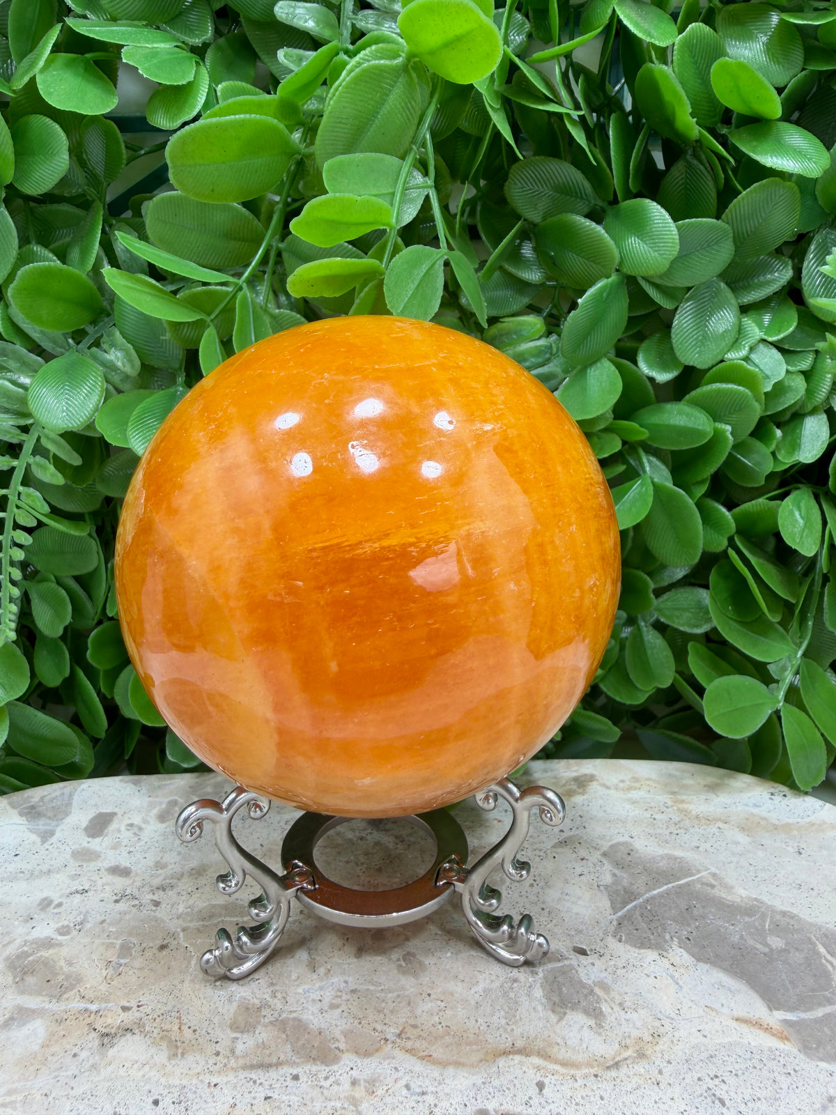 Crystallised Orange Calcite Sphere | Energy • Joy • Creativity