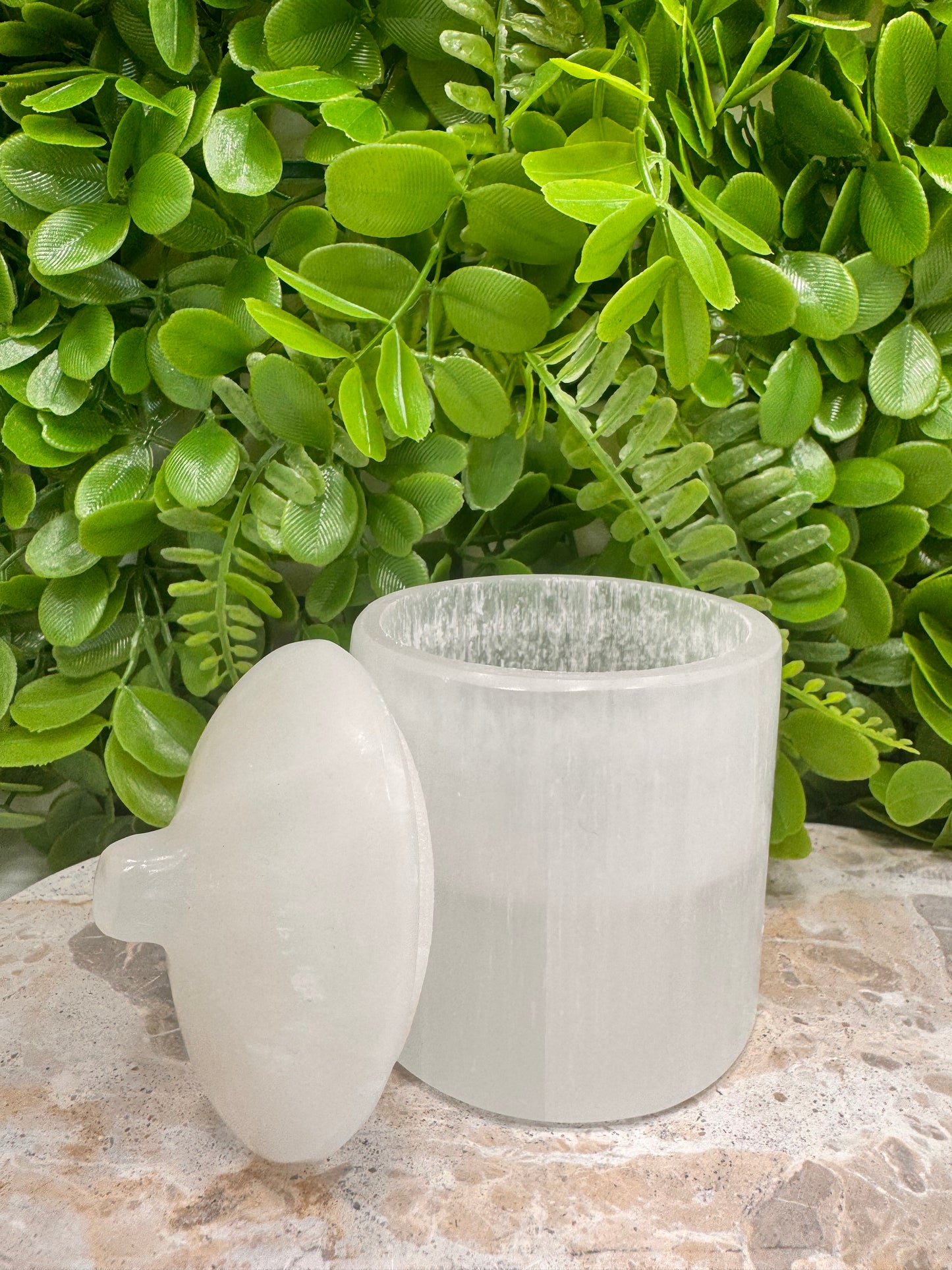 Selenite Cylinder with Lid Approx 650g