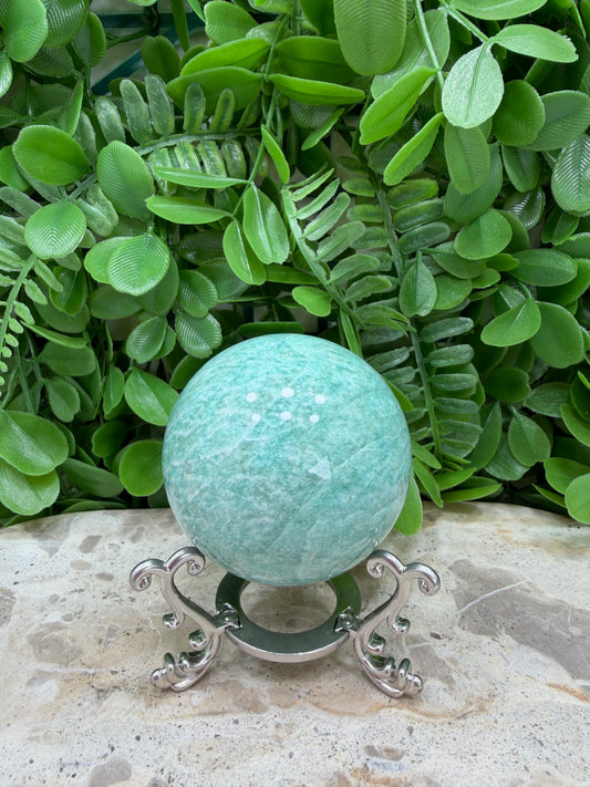 Amazonite Sphere 288g | Communication • Harmony • Truth
