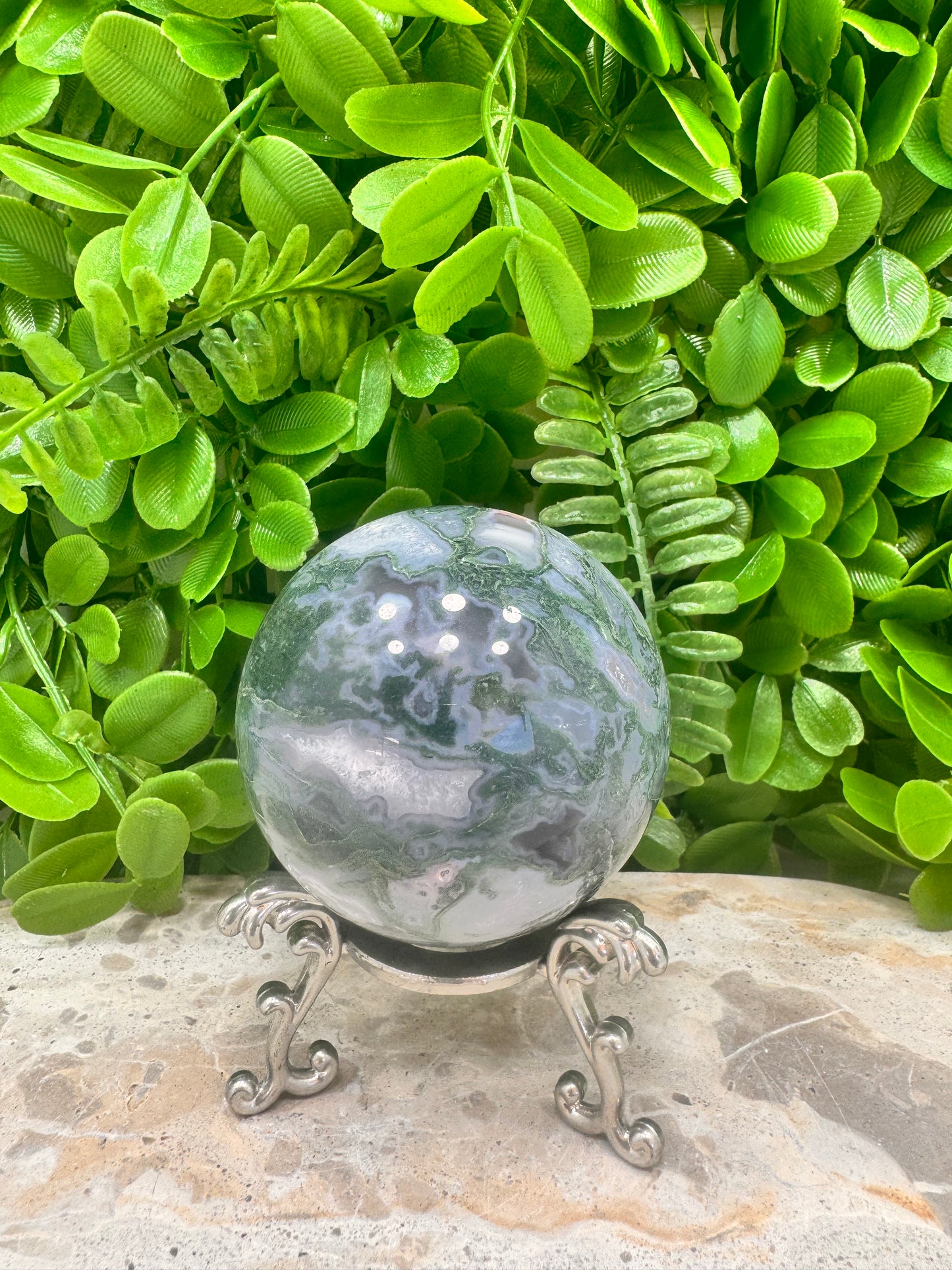 Moss Agate Sphere 432g