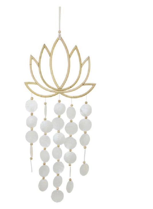80cm White Lotus Flower Capiz Shell Mobile Hanger