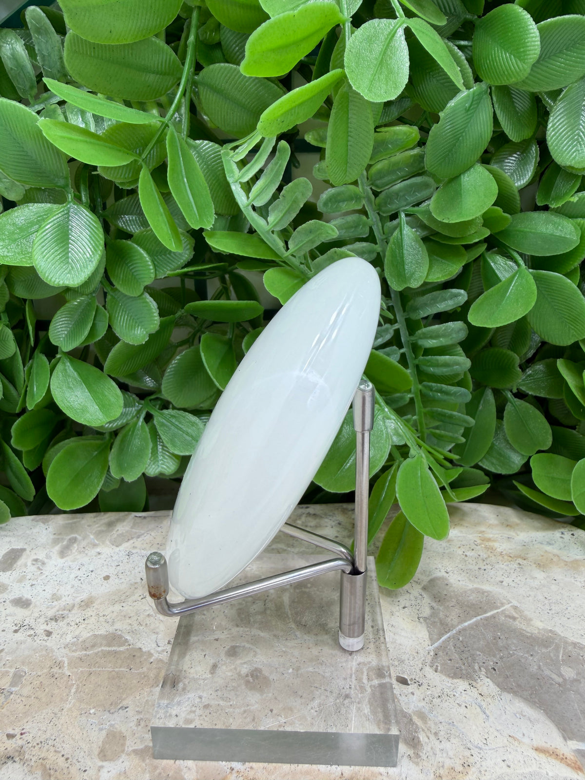 Silky White Calcite palm Stone 178g