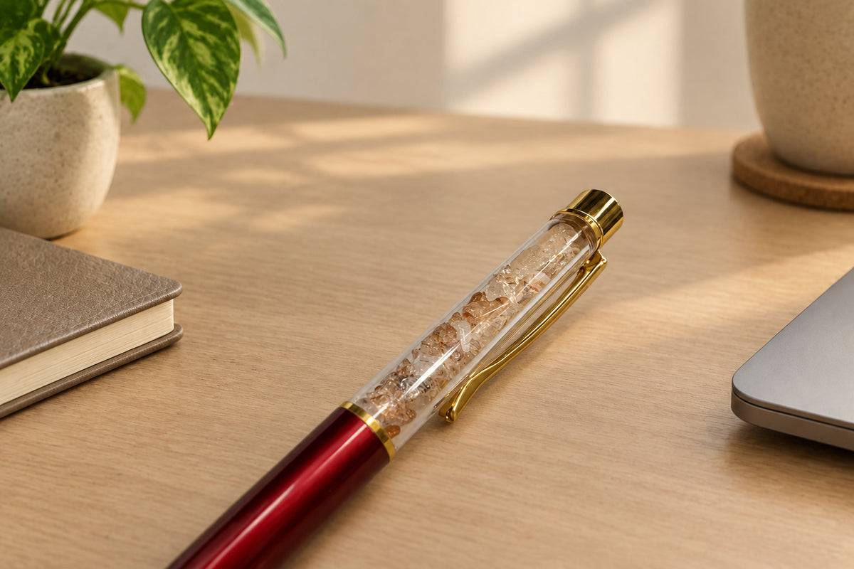 Fire Quartz Premium Crystal Chip Pen