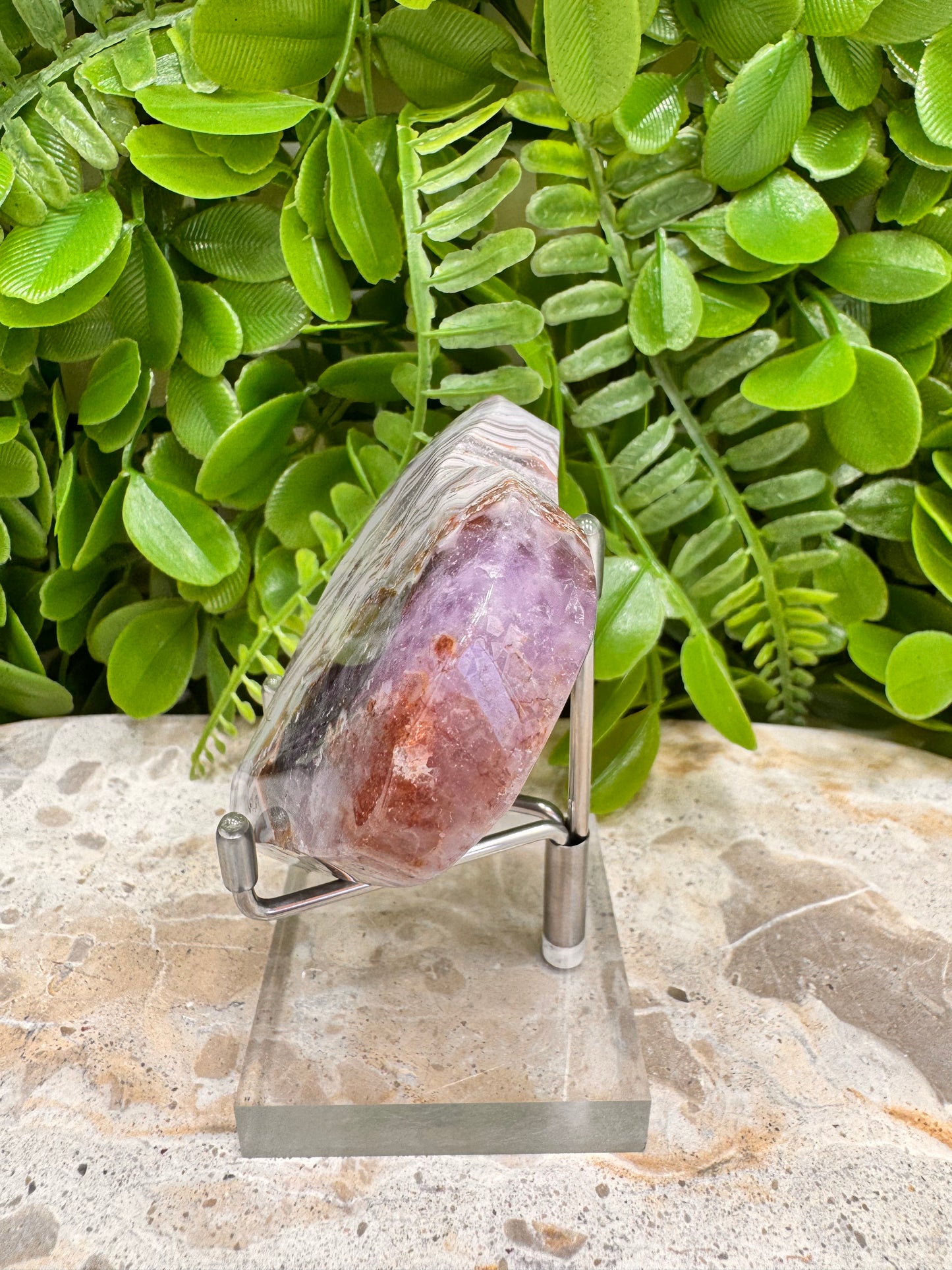 Amethyst With Mexican Agate Heart 142g