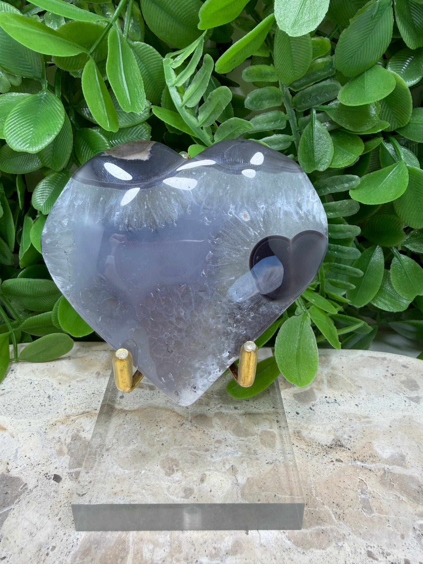 Volcanic Agate Heart 168g