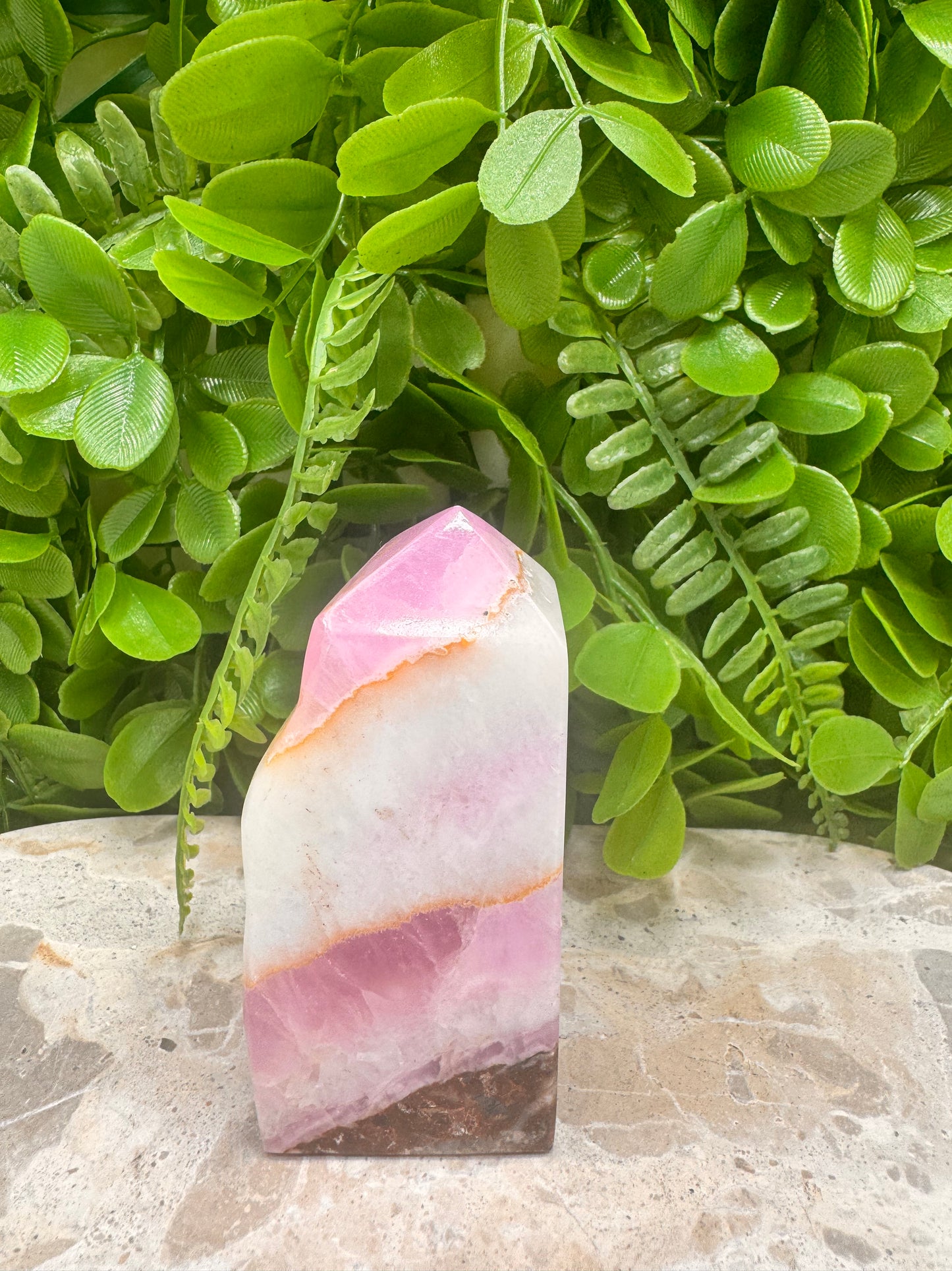 Pink Aragonite Freeform Point 268g