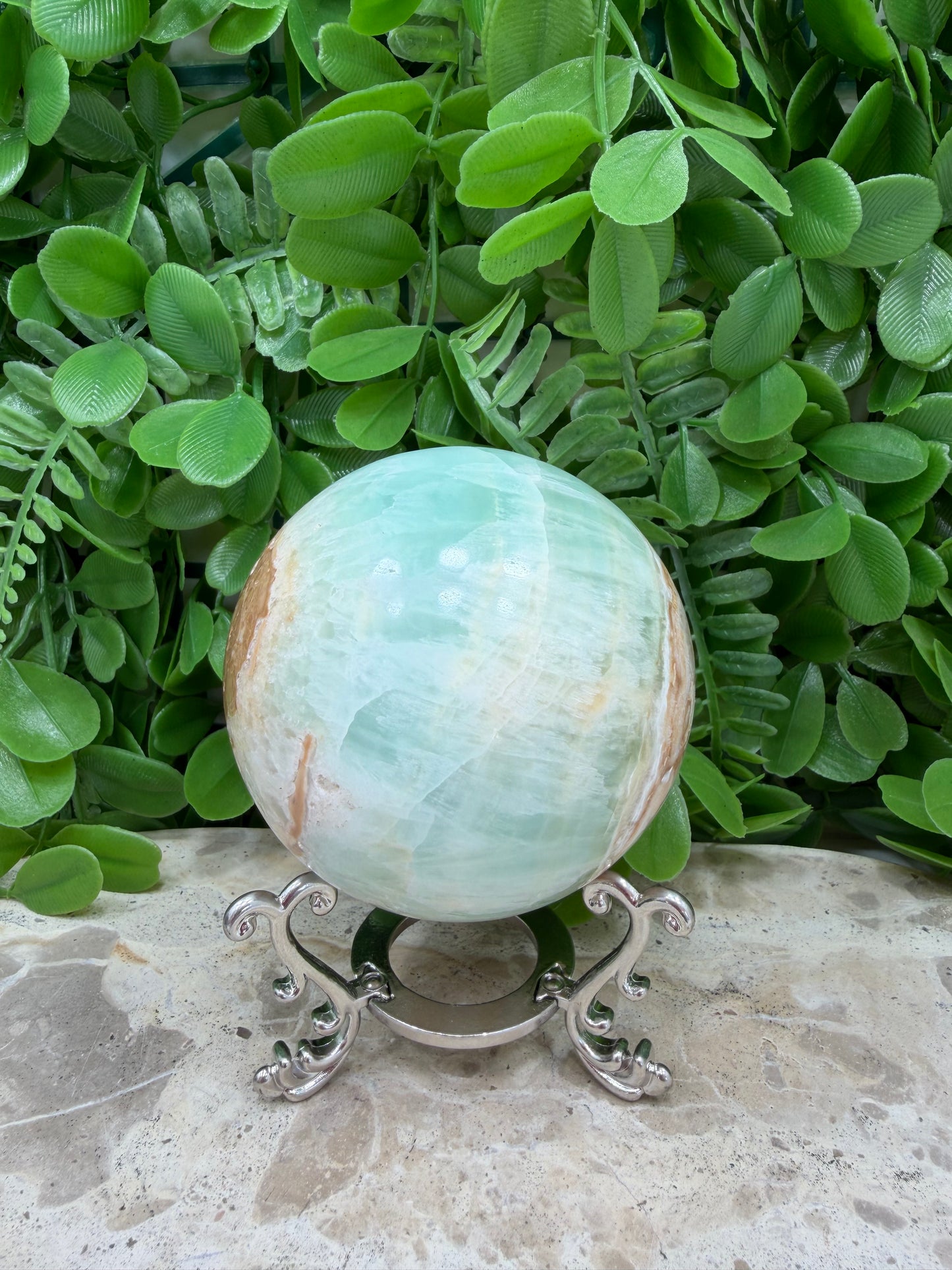 Caribbean Calcite Sphere 582g