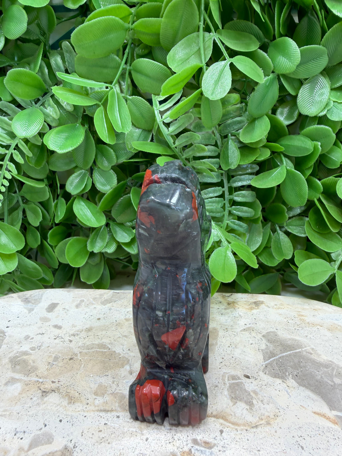 African Blood Stone Wolf 290g | Strength • Courage • Vitality