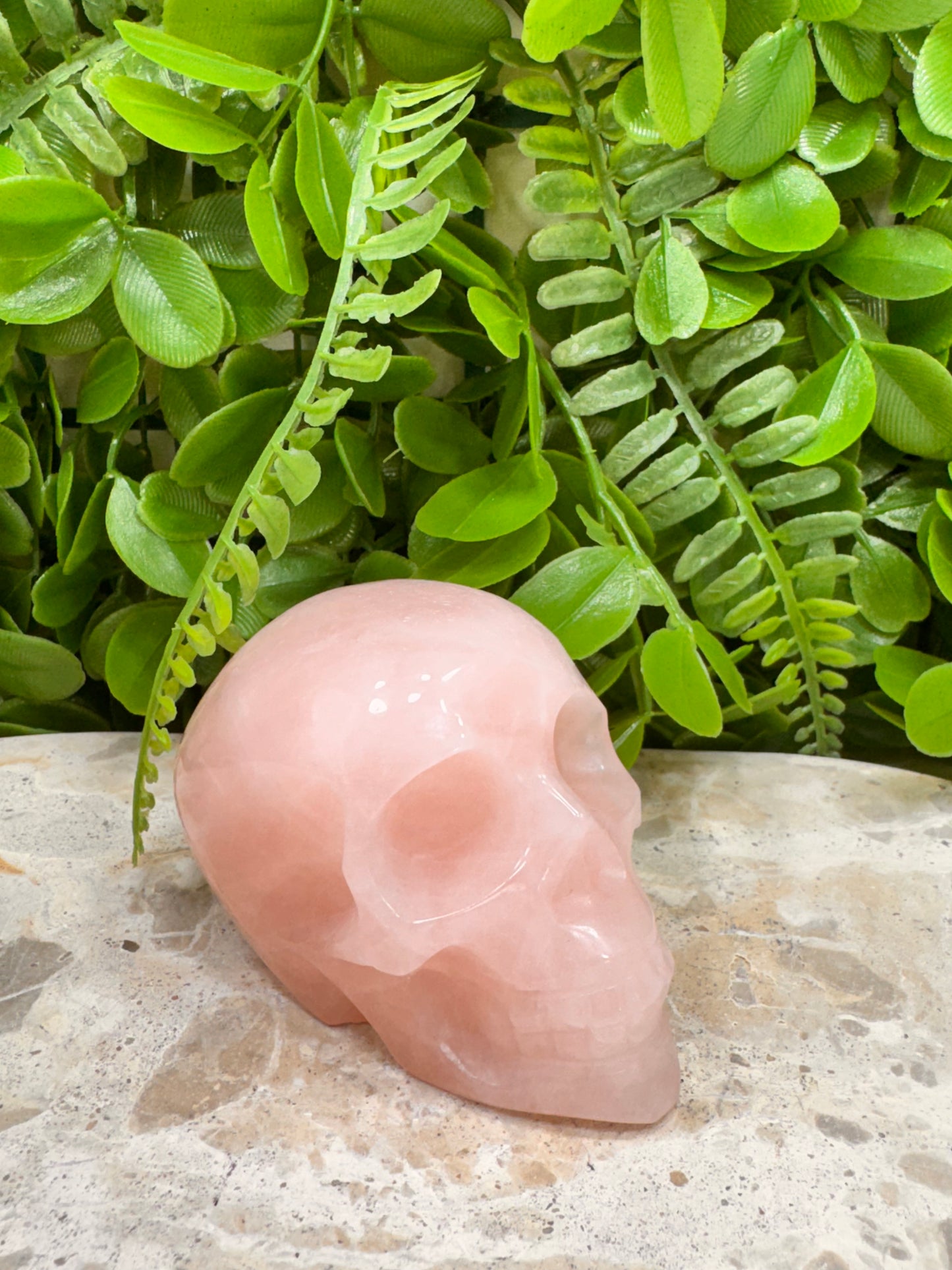 Rose Quartz Skull 336g