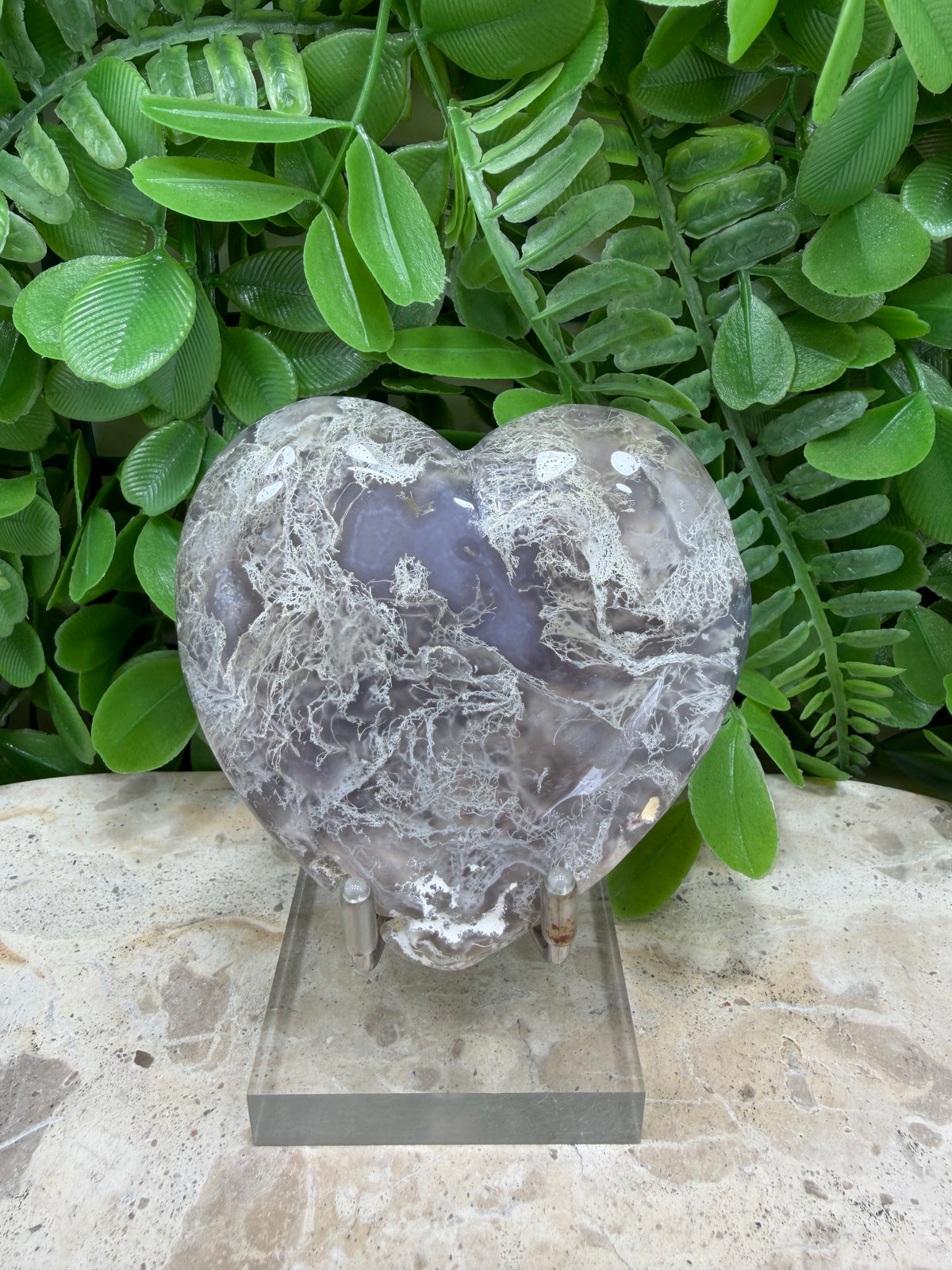 Moss Agate Heart  | Growth • Abundance • Grounding