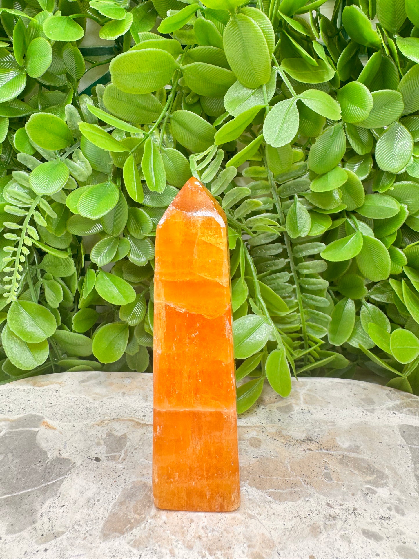 Crystalised Orange Calcite Point 196g
