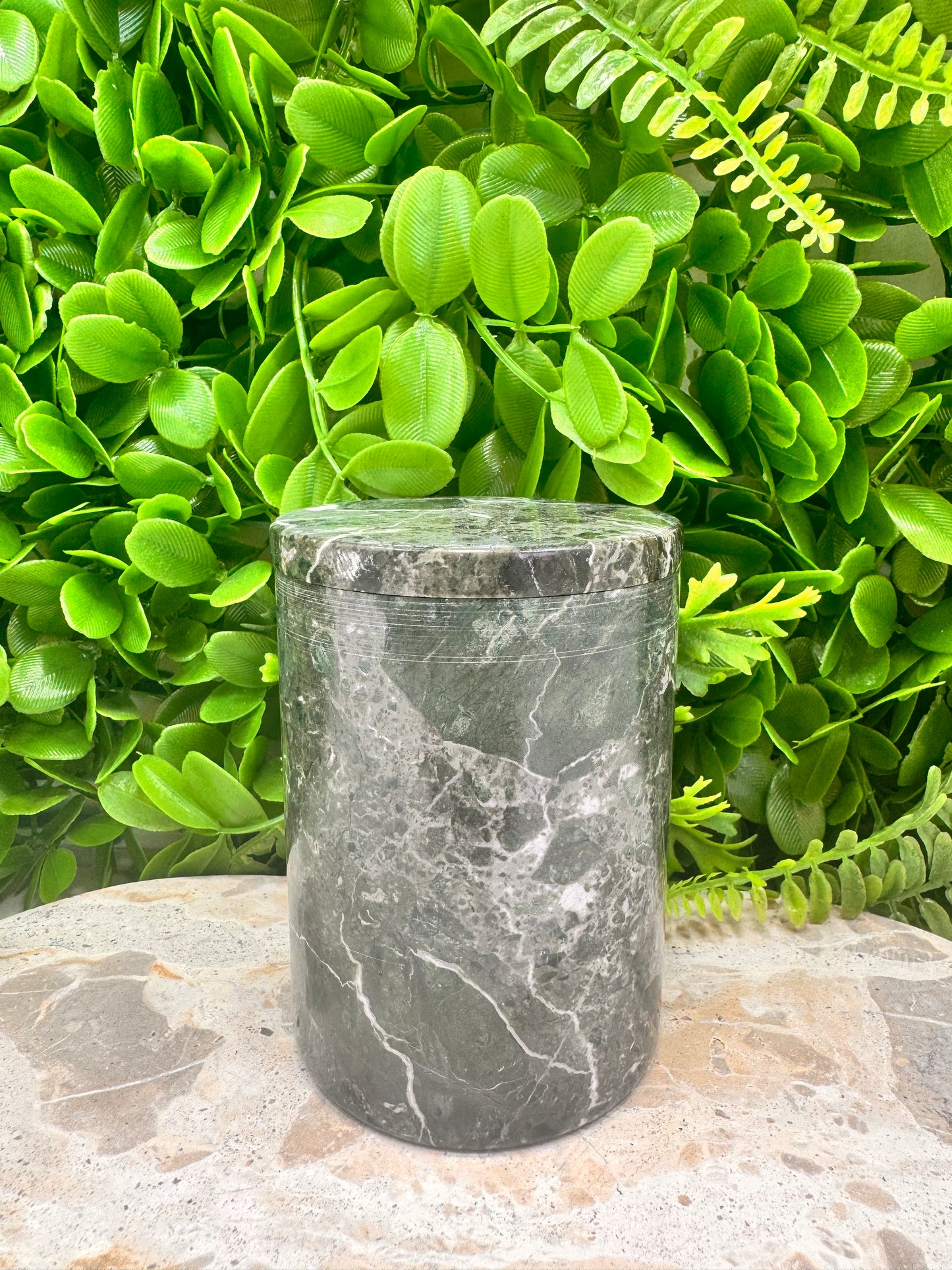 Black Zebra Jasper Jar with lid 2 pce 600g