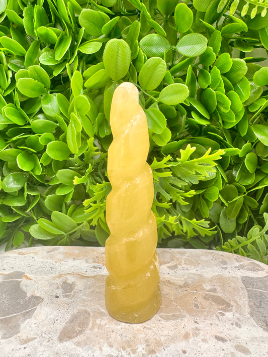 Lemon Calcite Unicorn Tower 238g