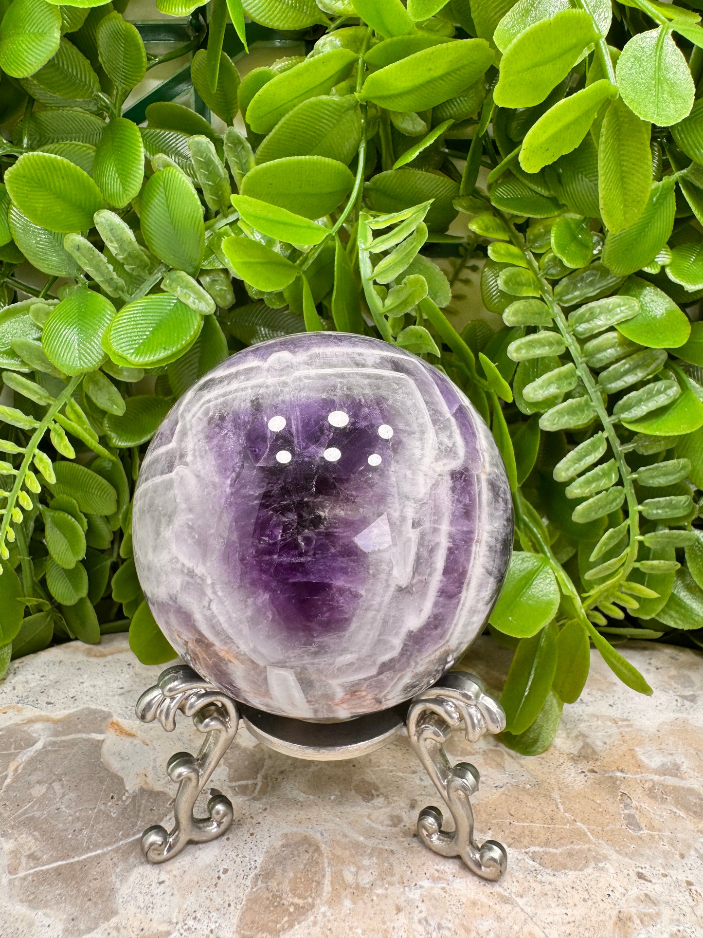 Chevron Amethyst Sphere 553g