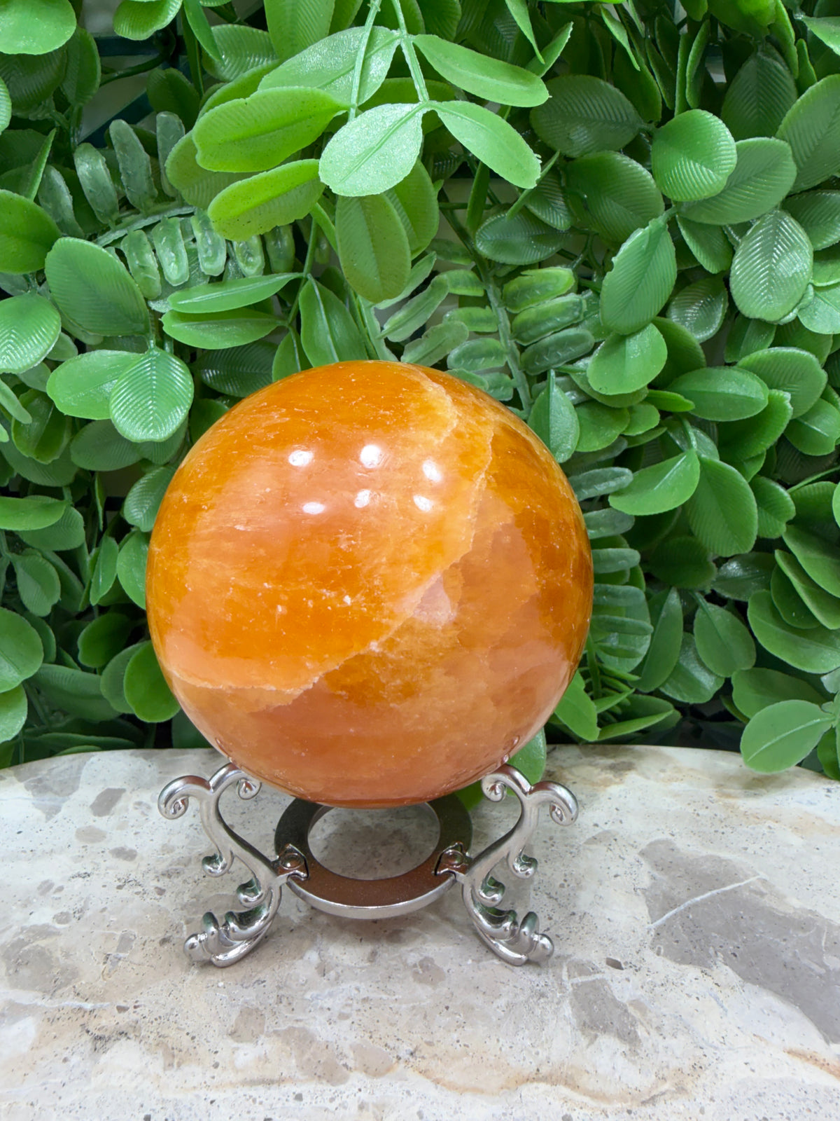 Crystallised Orange Calcite Sphere 646g | Energy • Joy • Creativity