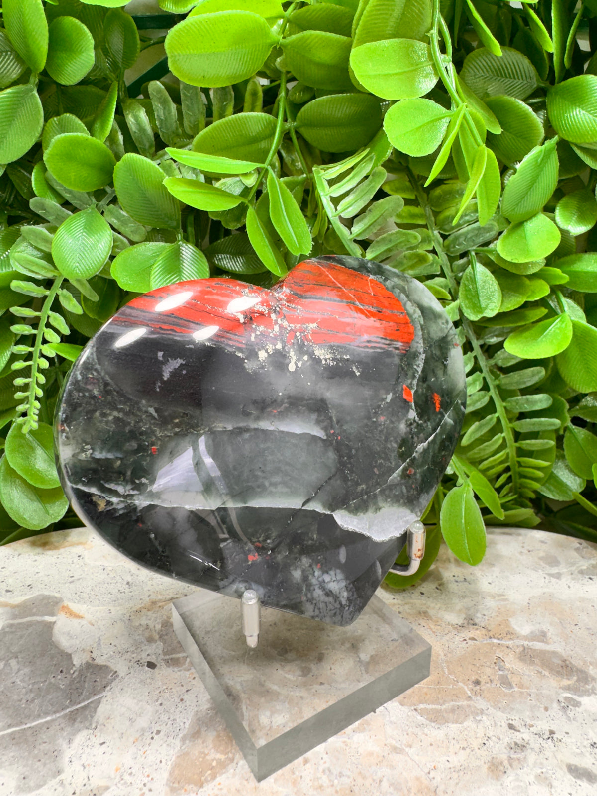 African Bloodstone Heart | Strength • Courage • Vitality