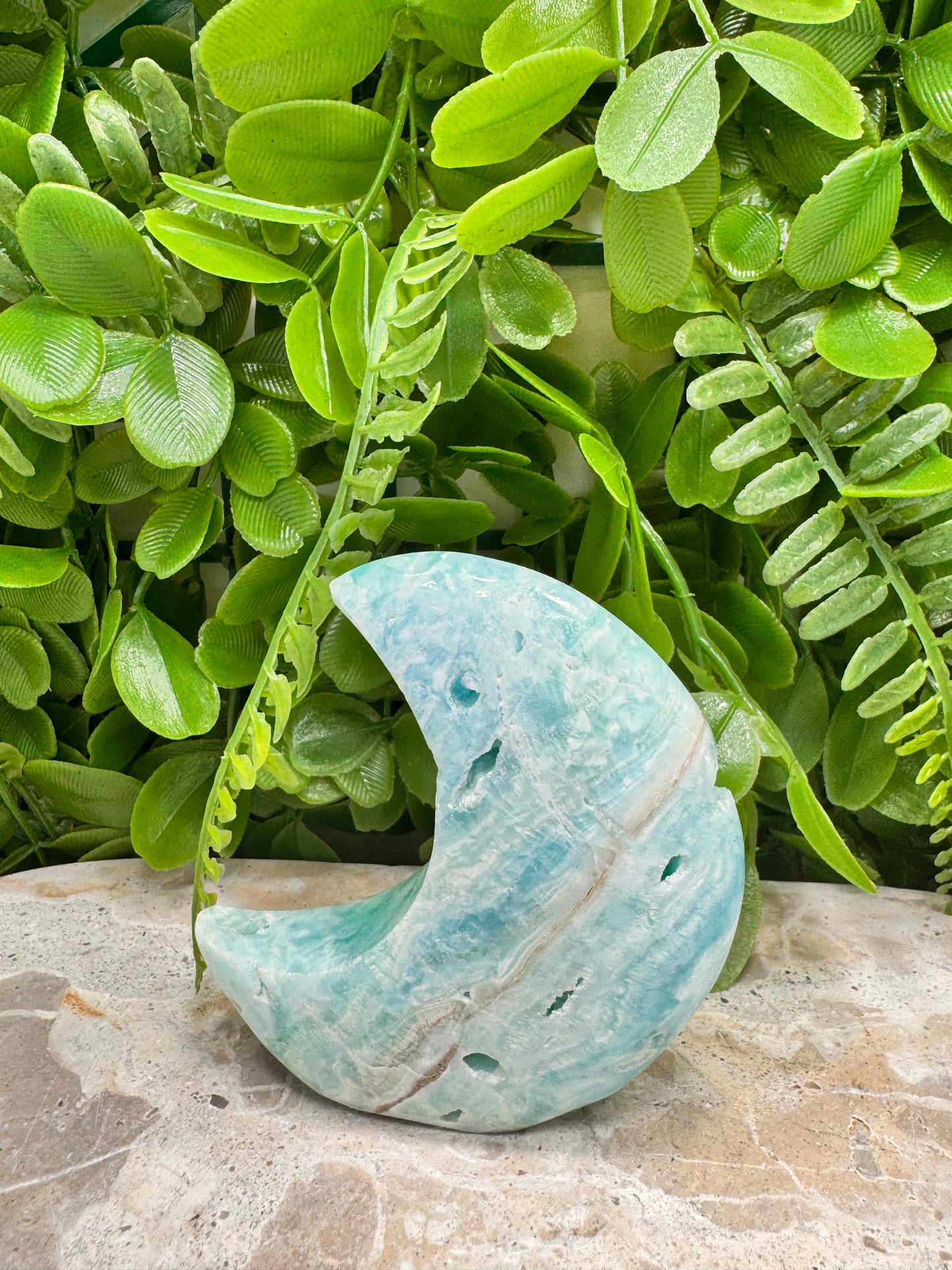 Blue Aragonite Moon 160g