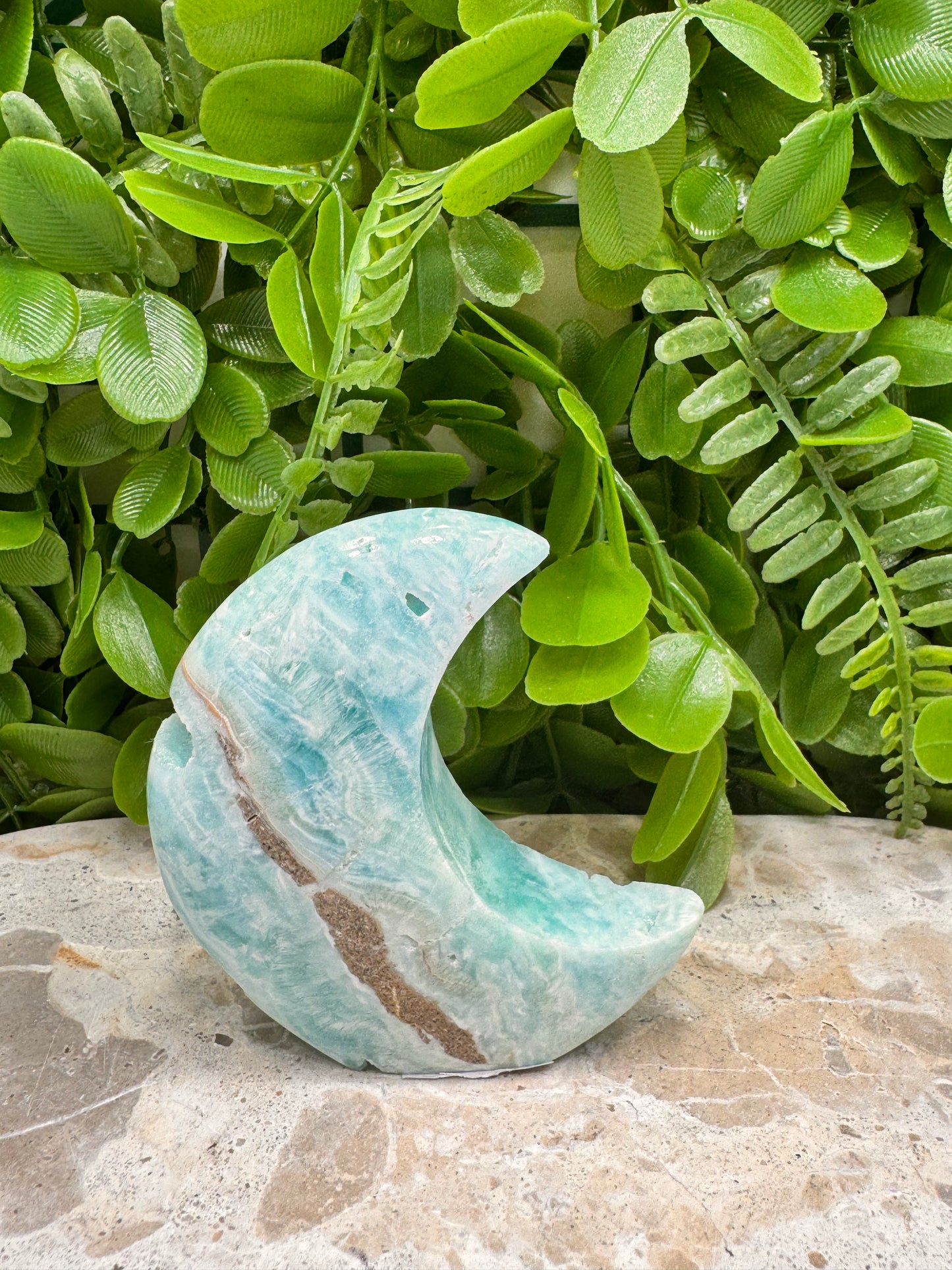 Blue Aragonite Moon 160g