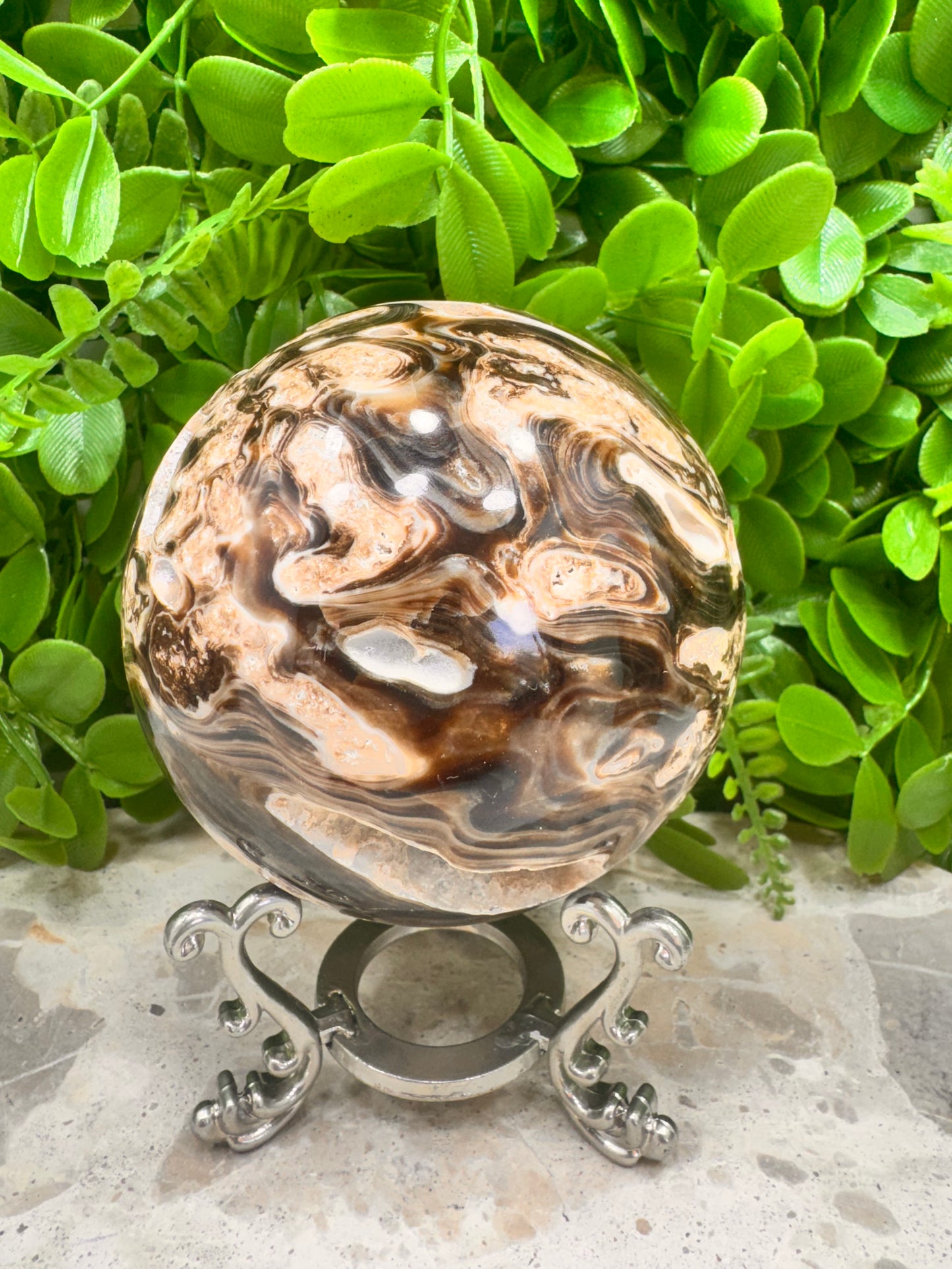 Chocolate Calcite Sphere 806g