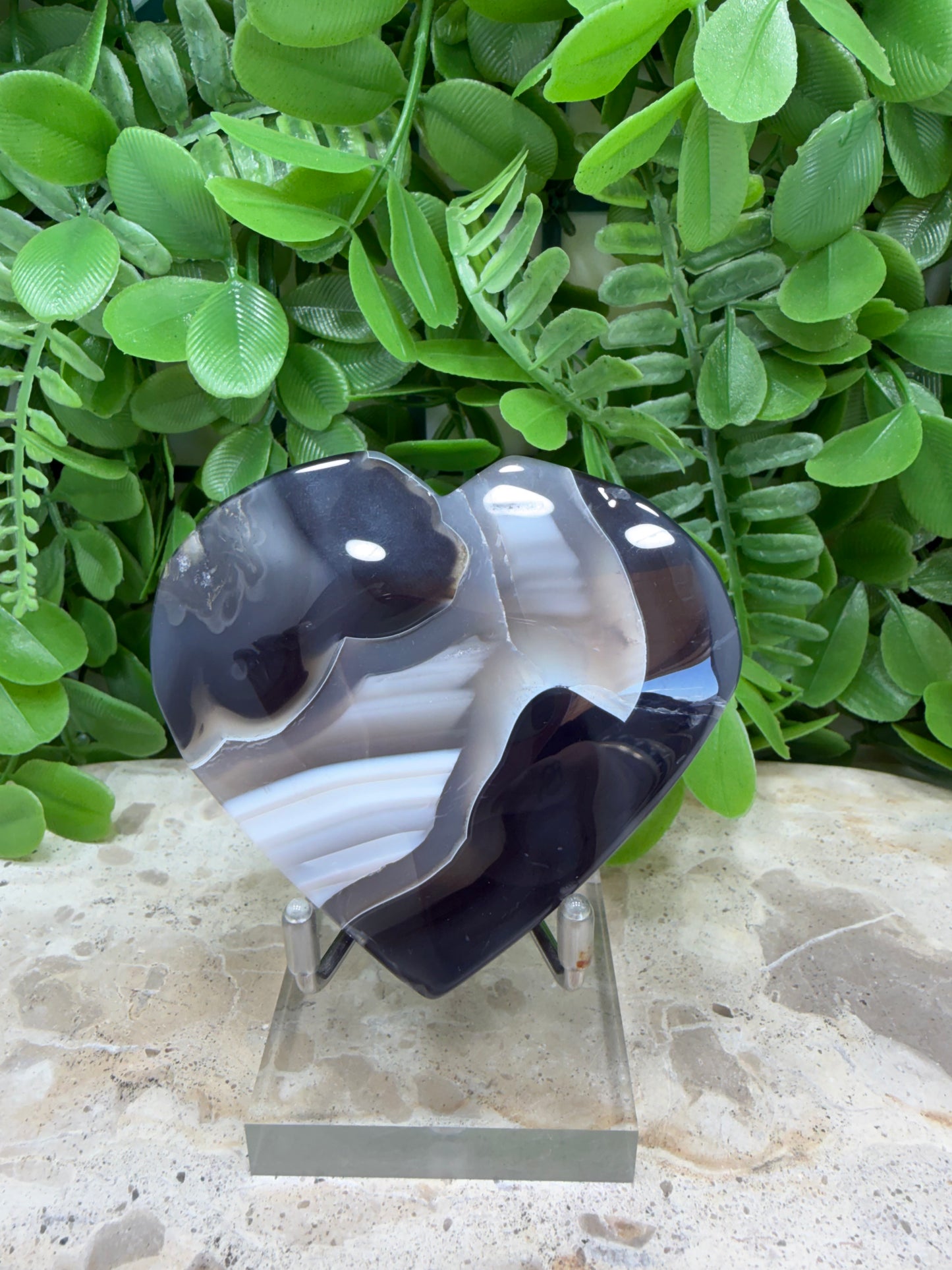 Volcanic Agate Heart 162g