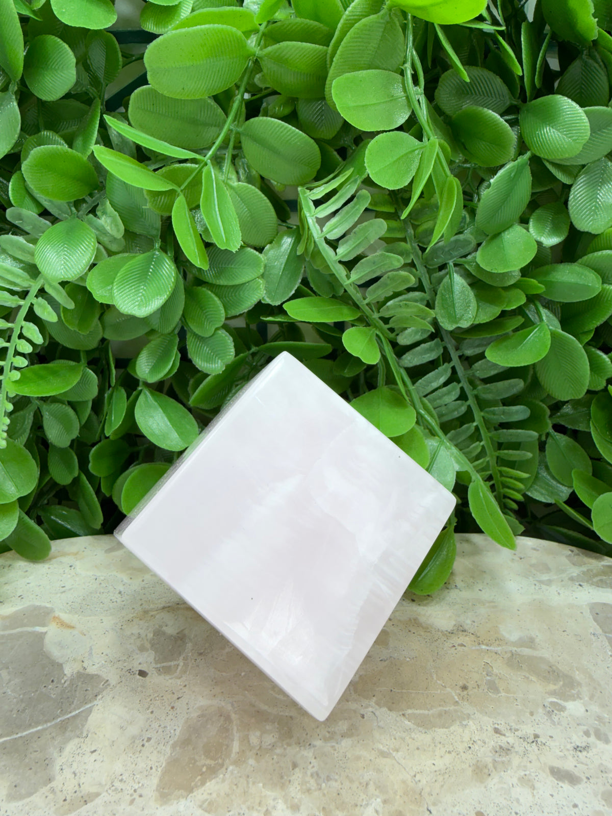 Pink Mangano Cube | Love • Compassion • Calm
