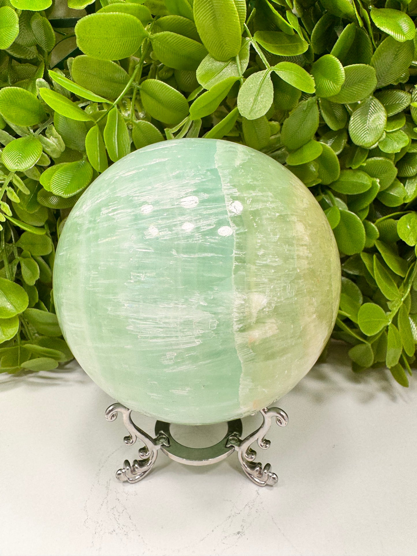 Pistachio Calcite Sphere 1814g