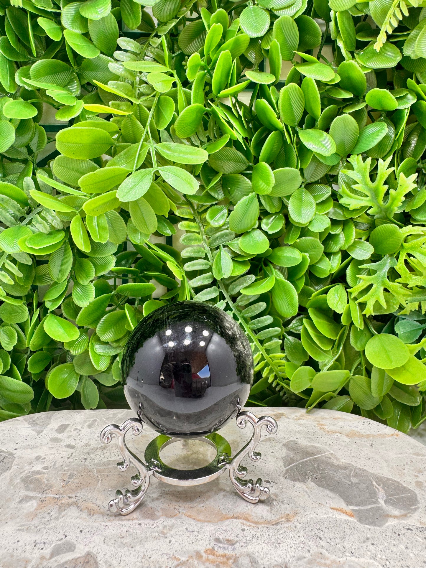 Silver Obsidian Sphere 234g