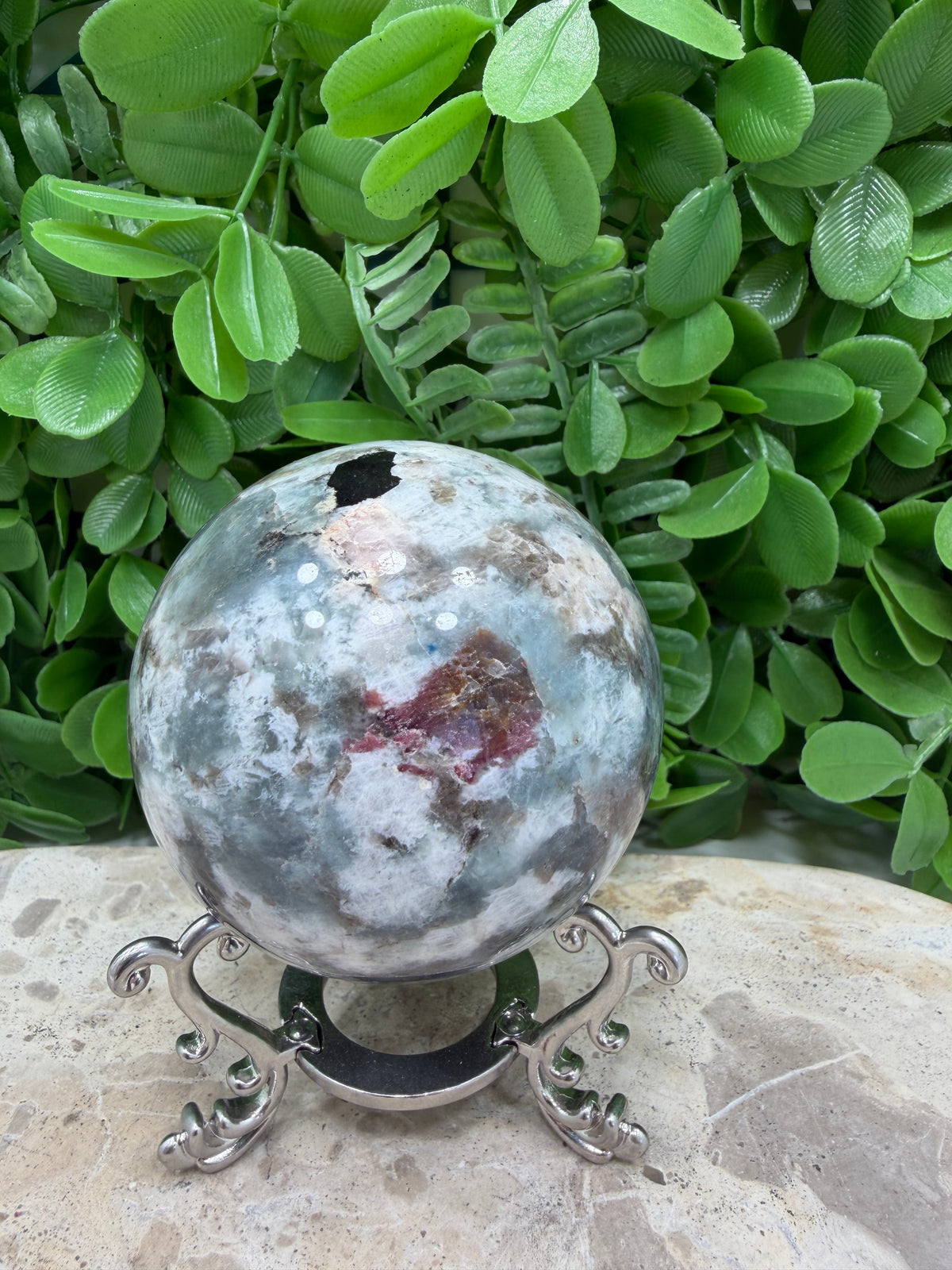 Unicorn Stone Sphere 442g | Calm • Love • Positivity