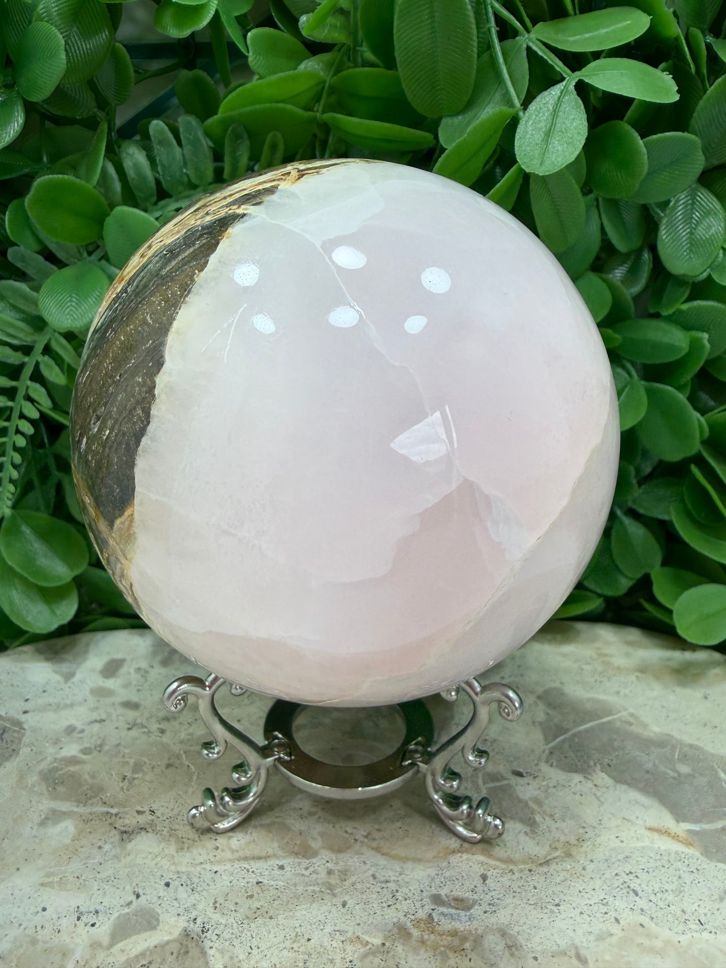 Pink Mangano / Pakistan Bumble Bee Jasper Sphere 1476g