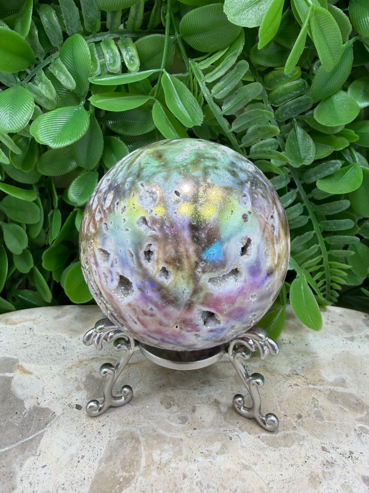 Aura Sphalerite Sphere | Grounding • Confidence • Vitality