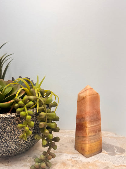 Peach Banded Calcite Points 222g