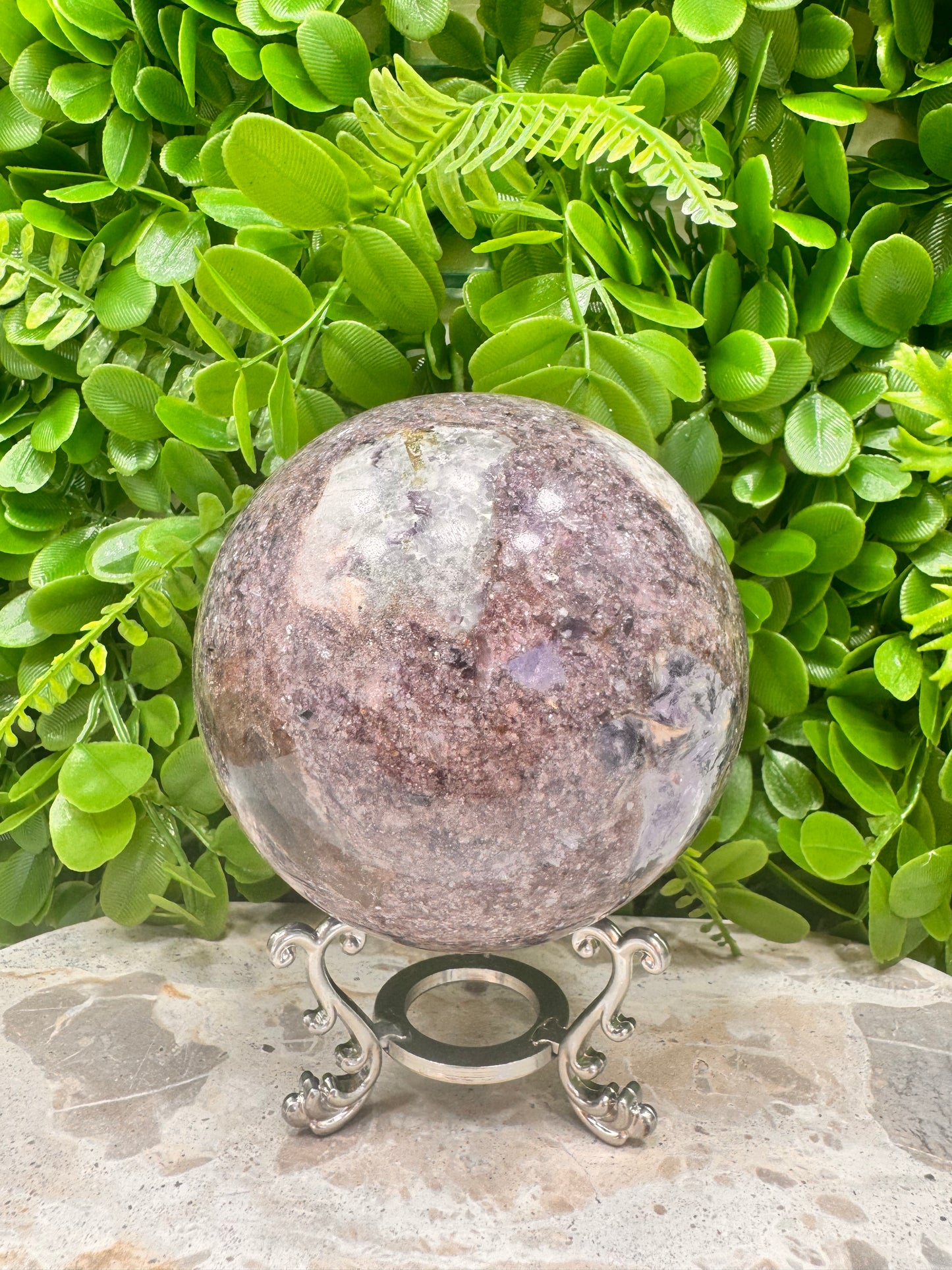Lepidolite Unicorn Sphere 1294g