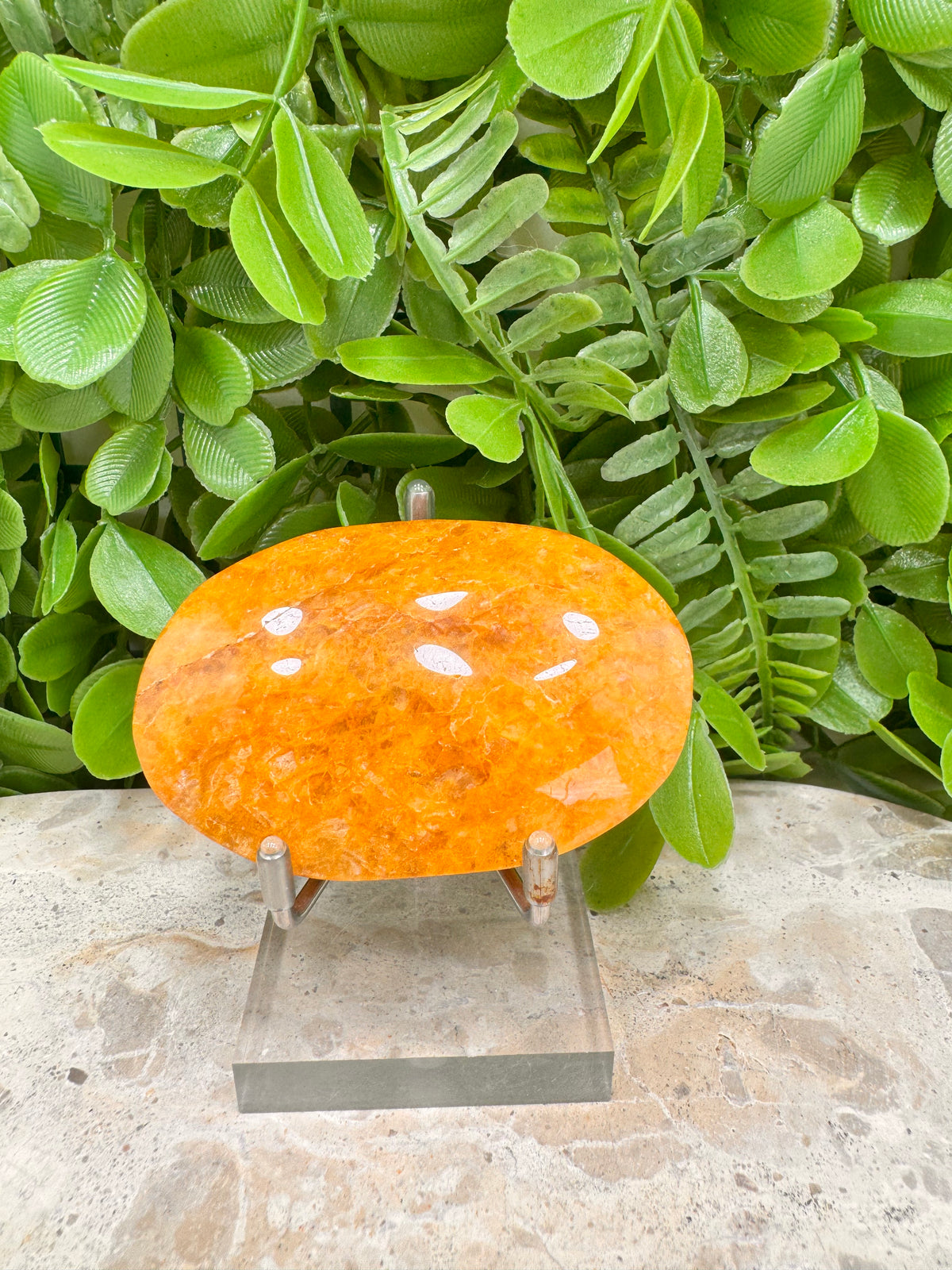 Golden Healer Palm Stone | Healing • Positivity • Balance