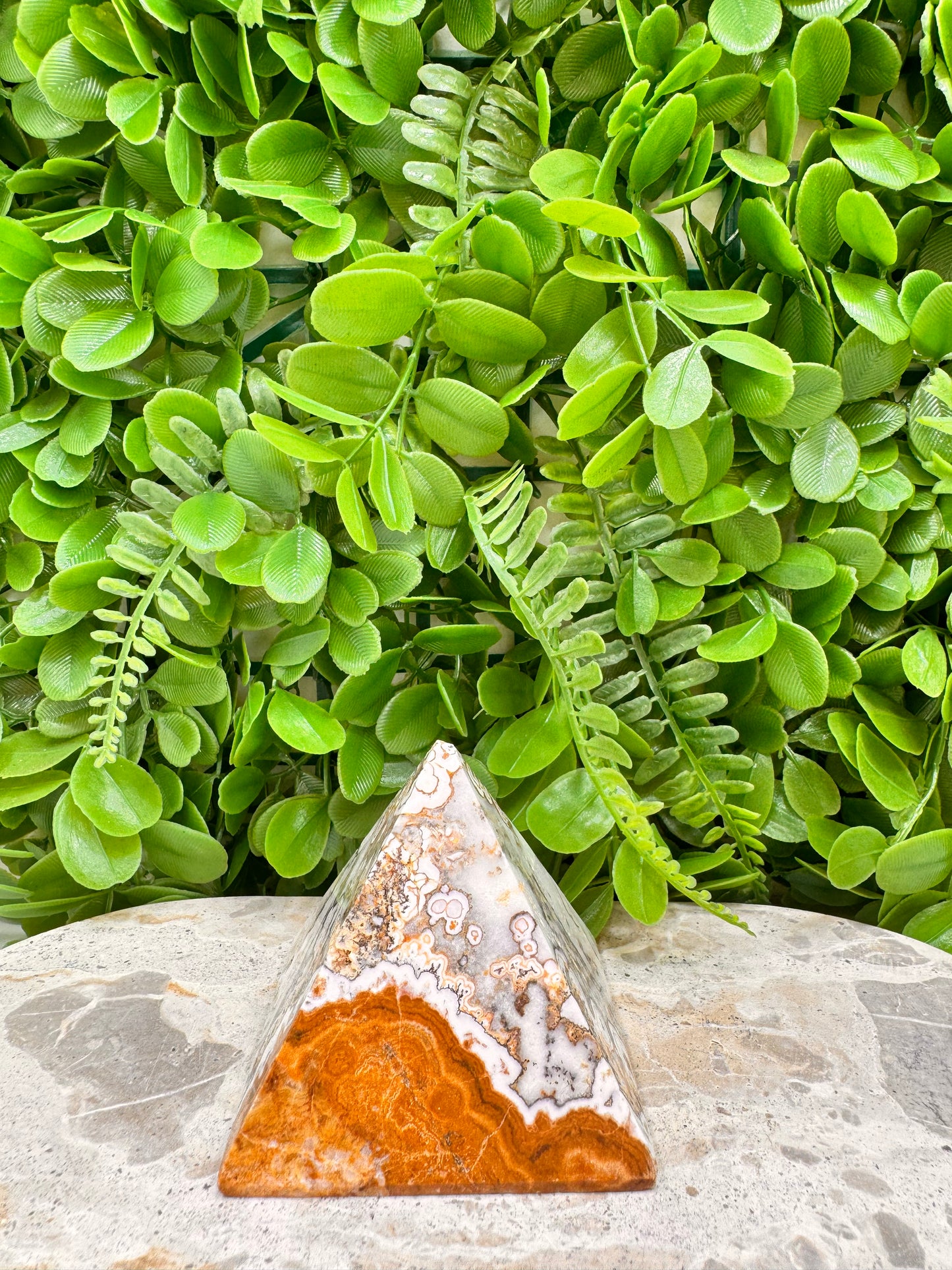 Dendritic Ocean Root Jasper Pyramid 366g