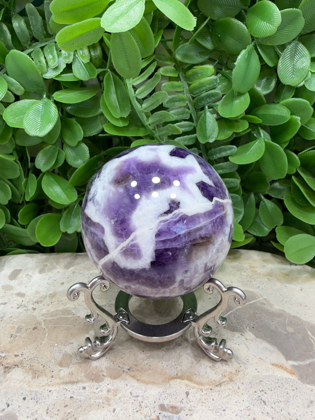 Chevron Amethyst Sphere 358g