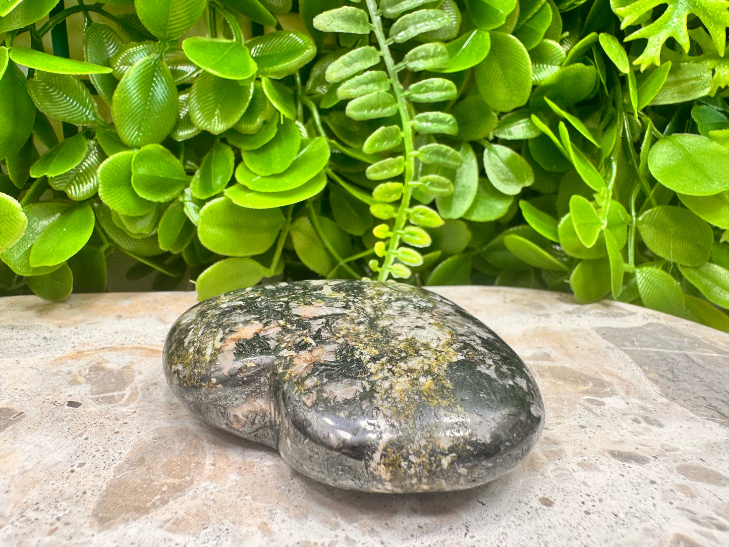 Epidote Hematite / Quartz Heart 206g