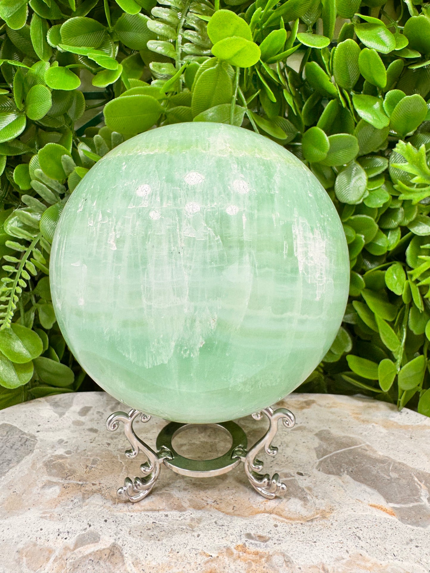 Pistachio Calcite Sphere 2066g