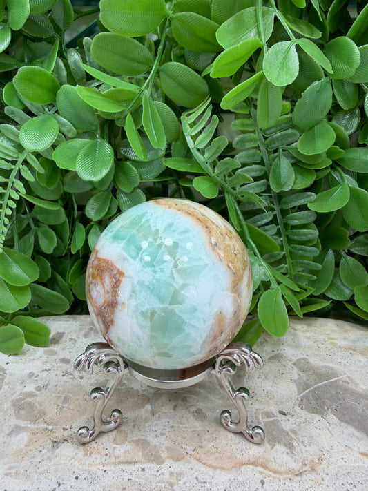 Green Ocean Calcite Sphere 350g