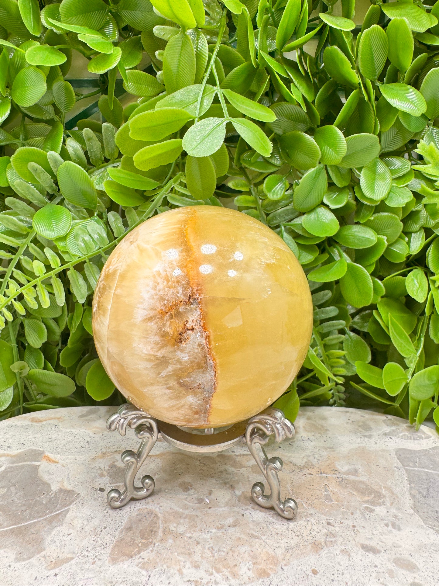 Lemon Calcite Sphere 850g