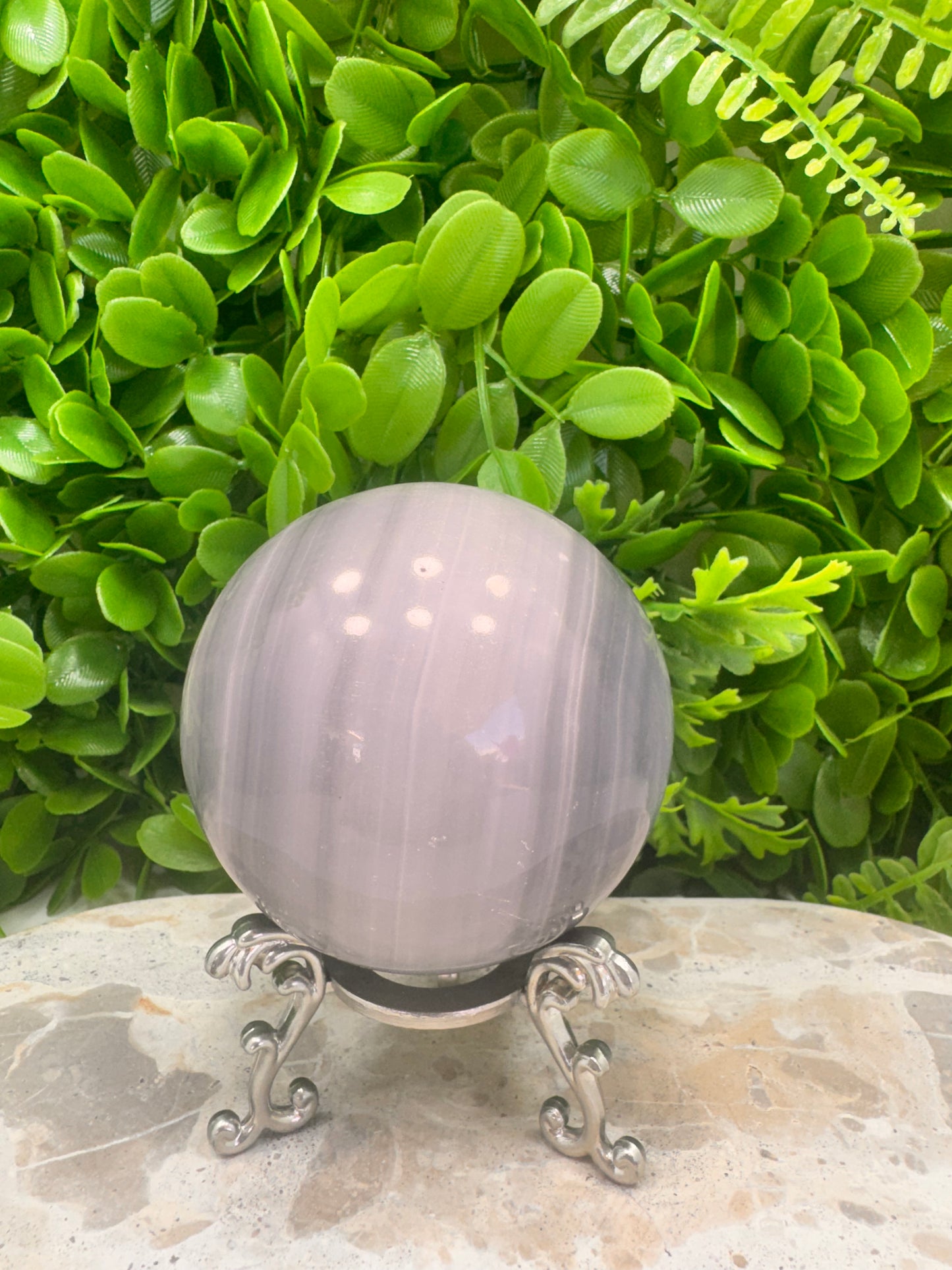 Black and White Banded Onyx Sphere 722g