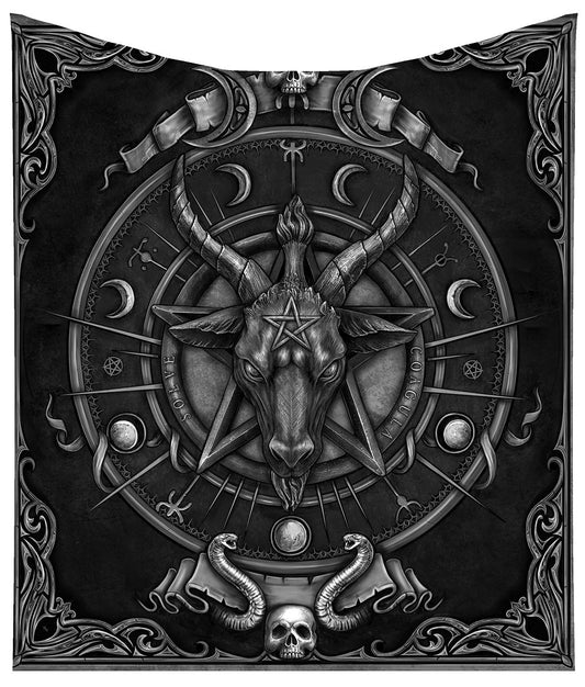 Baphomet Triple Horn Throw Blanket