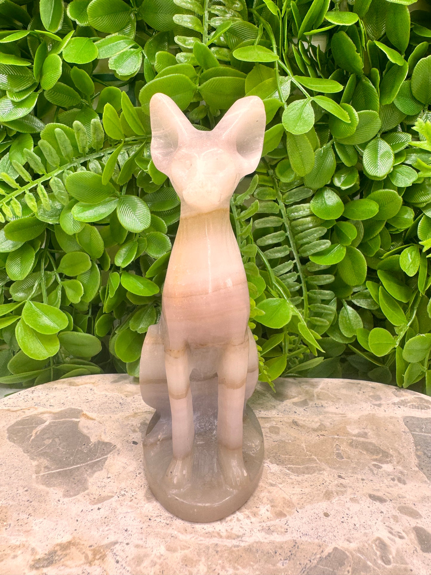 Pink Pistachio Calcite Egyptian Cat 500g