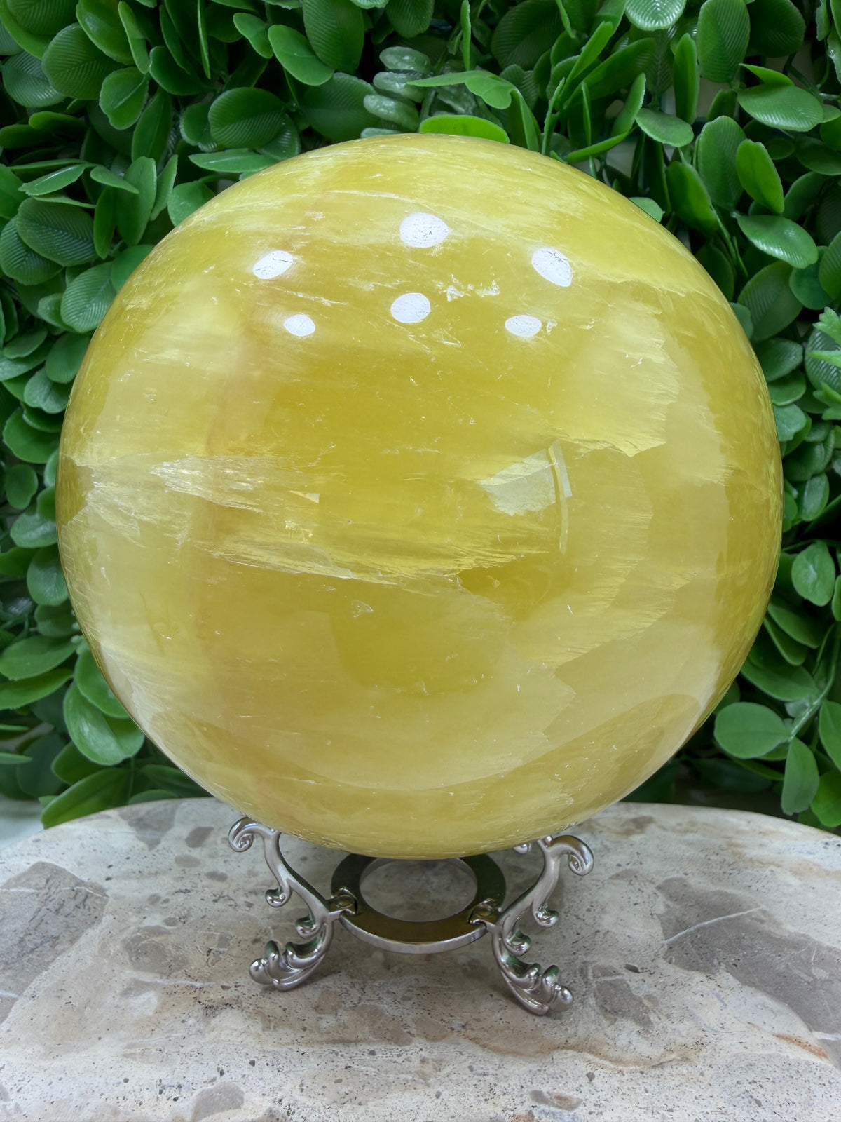 Lemon Calcite Sphere 3832g  | Joy • Confidence • Motivation