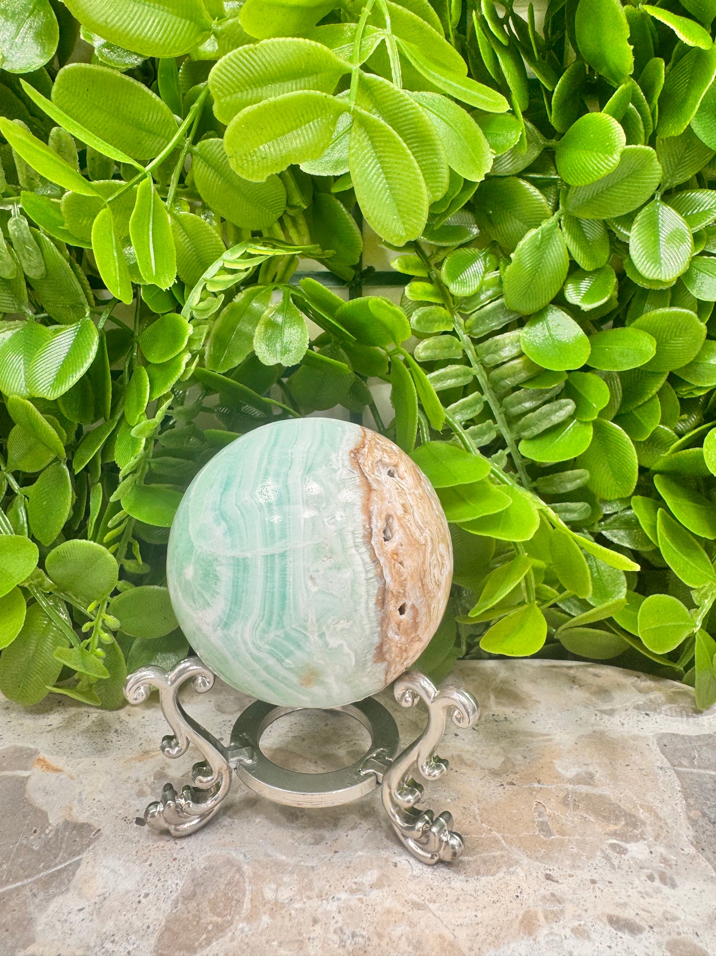 Blue Caribbean Calcite Sphere 330g