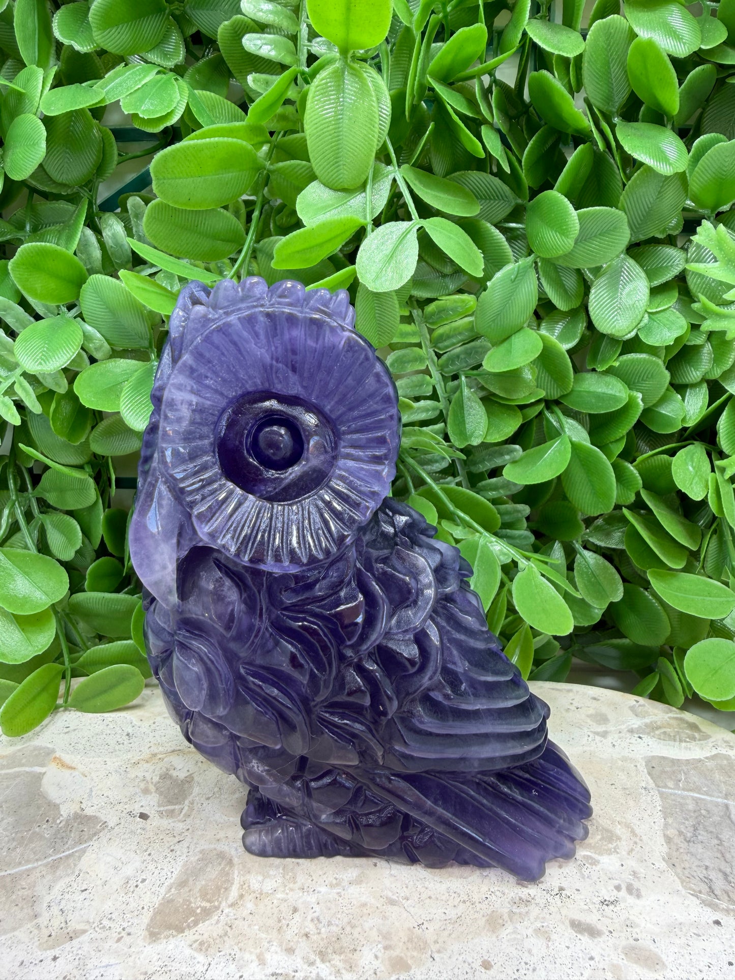 Purple Fluorite Owl 1054g