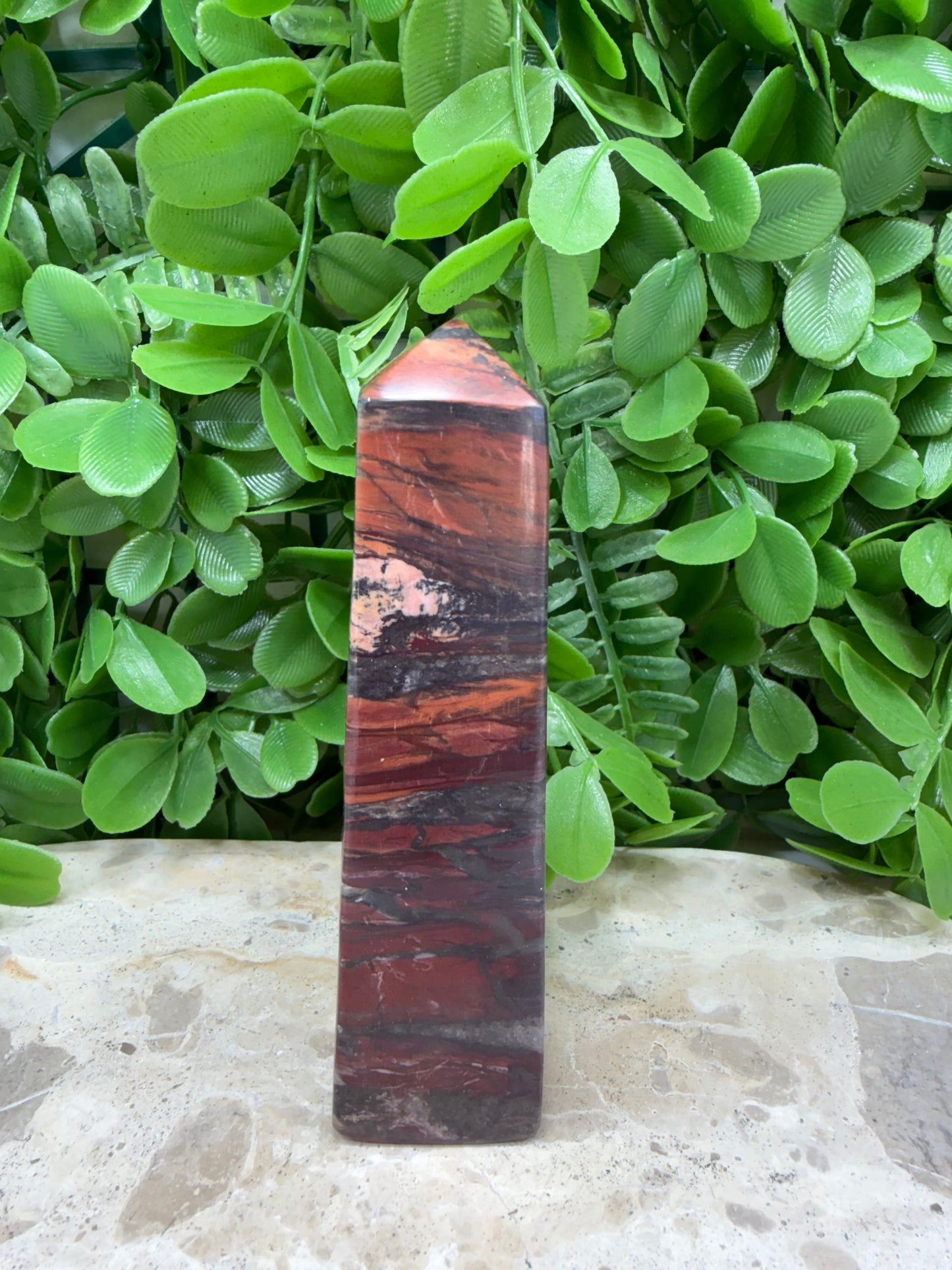 Tiger Ore/Rhodonite Tower 244g